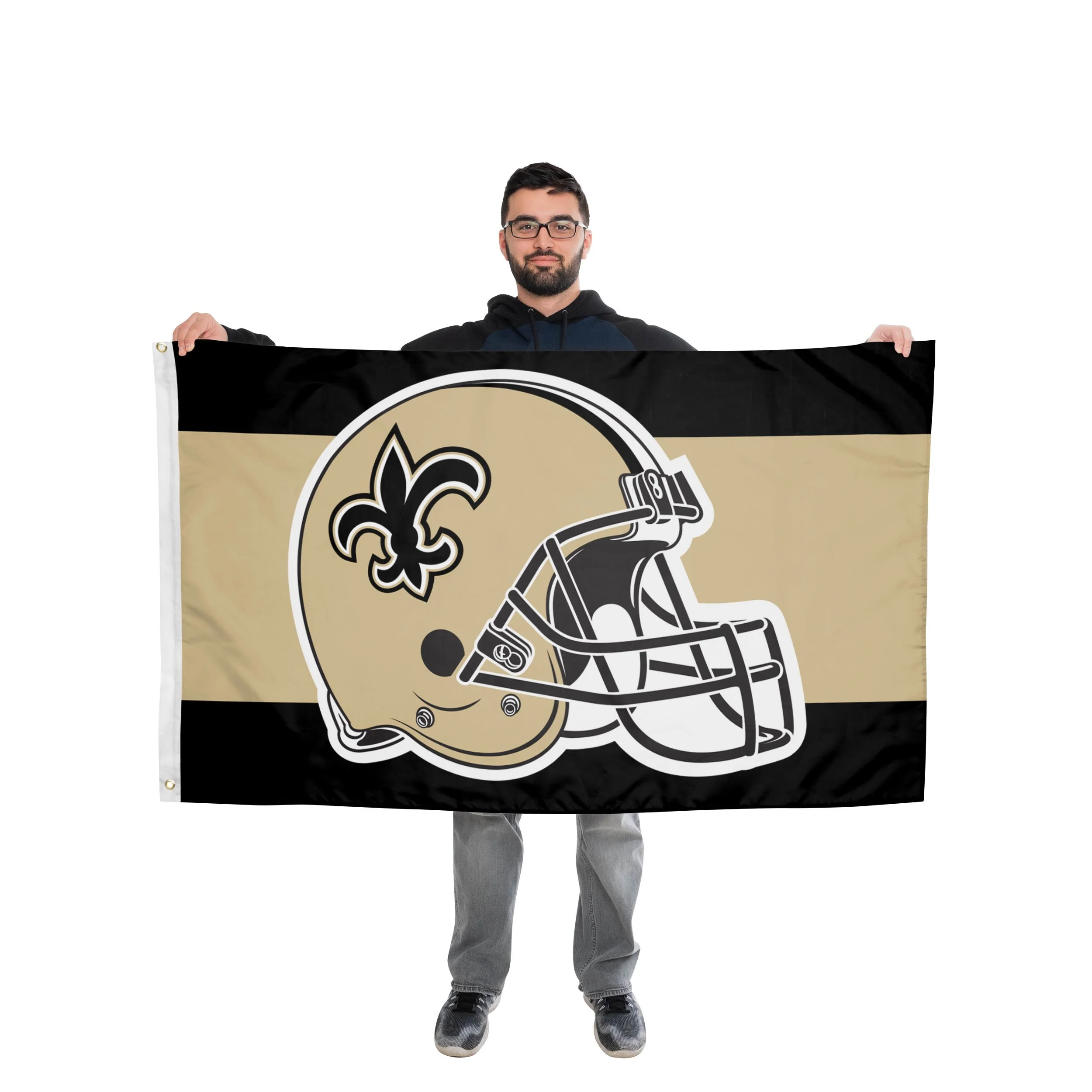 New Orleans Saints NFL Helmet Horizontal Flag - Image 2