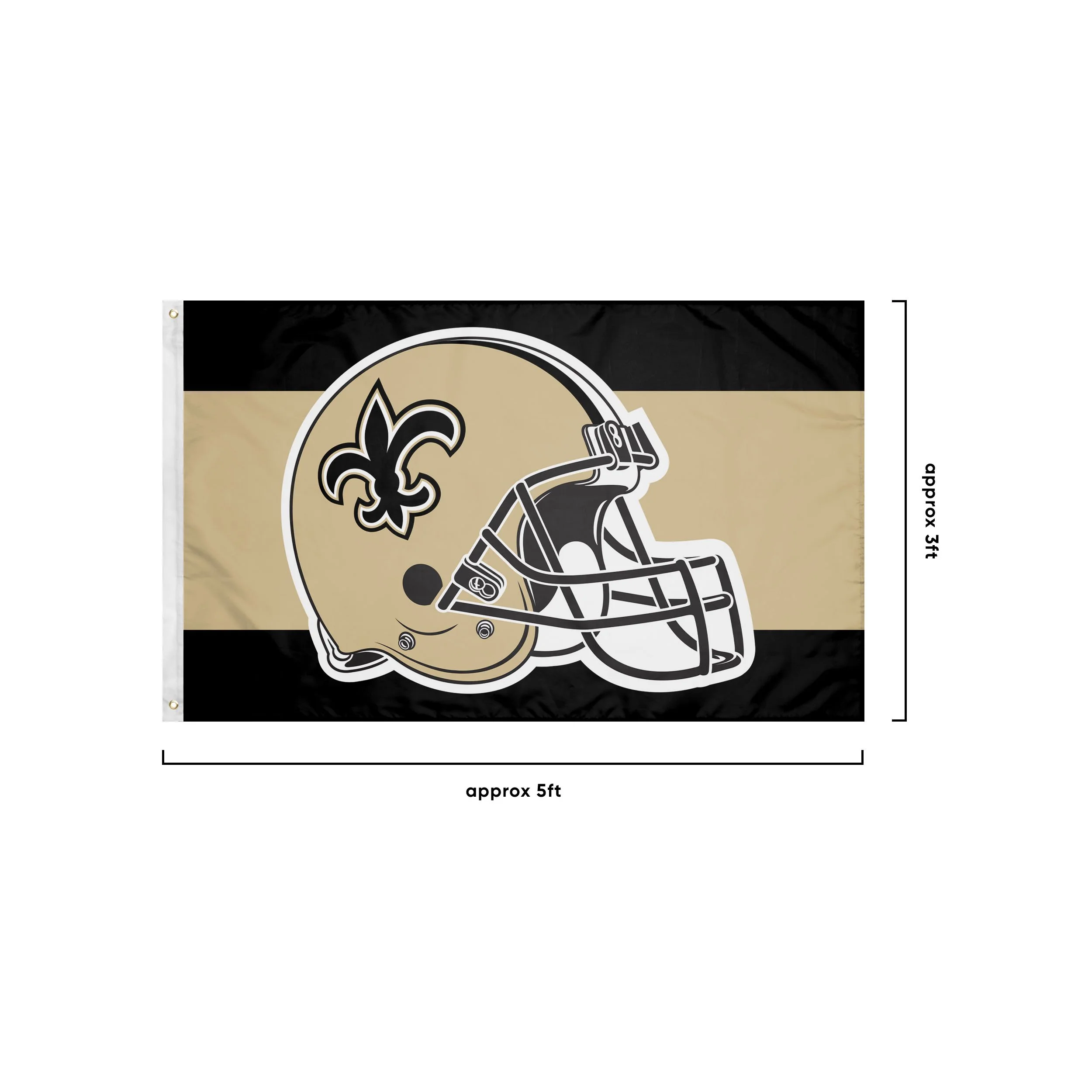New Orleans Saints NFL Helmet Horizontal Flag - Image 3