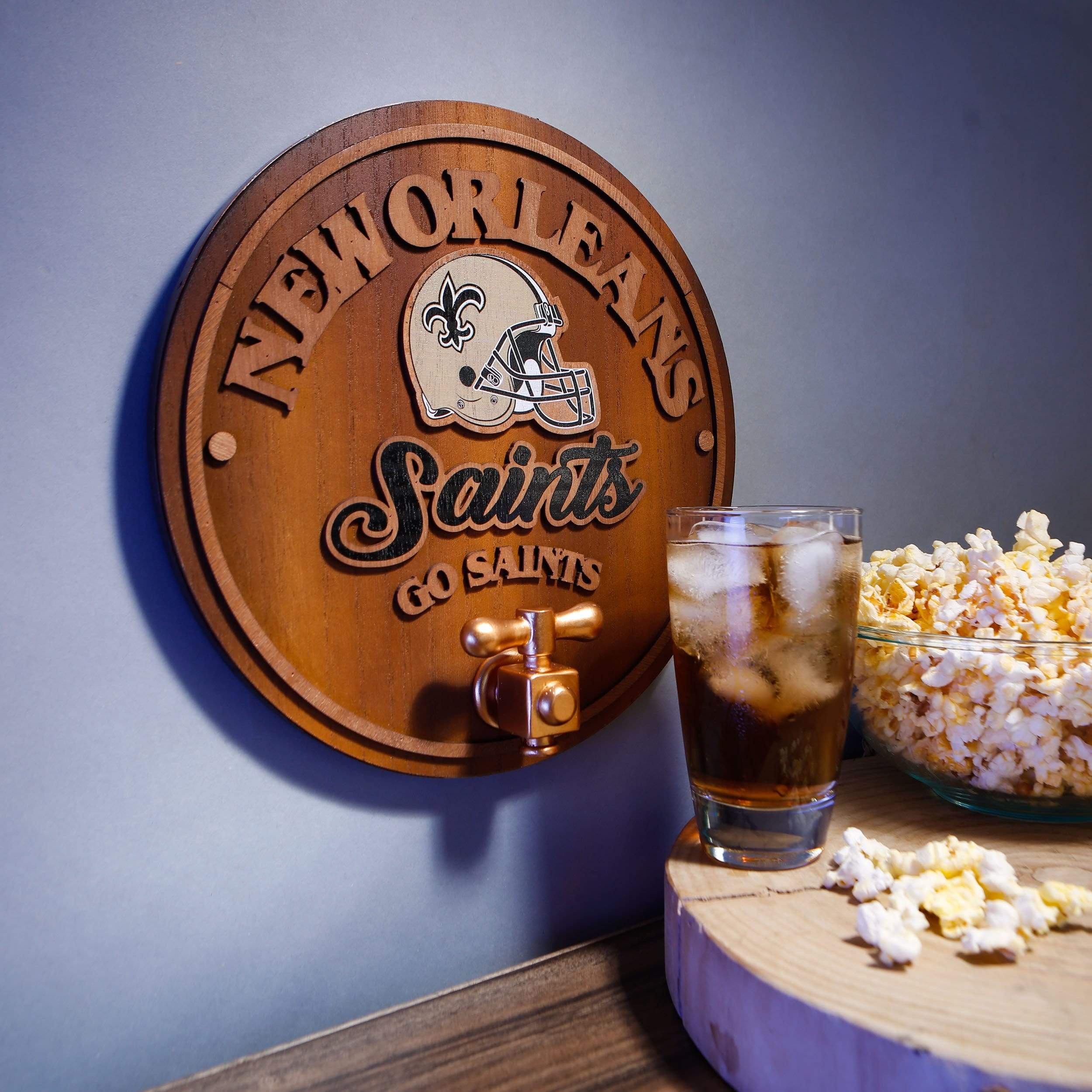 New Orleans Saints NFL Keg Tap Sign - Image 3
