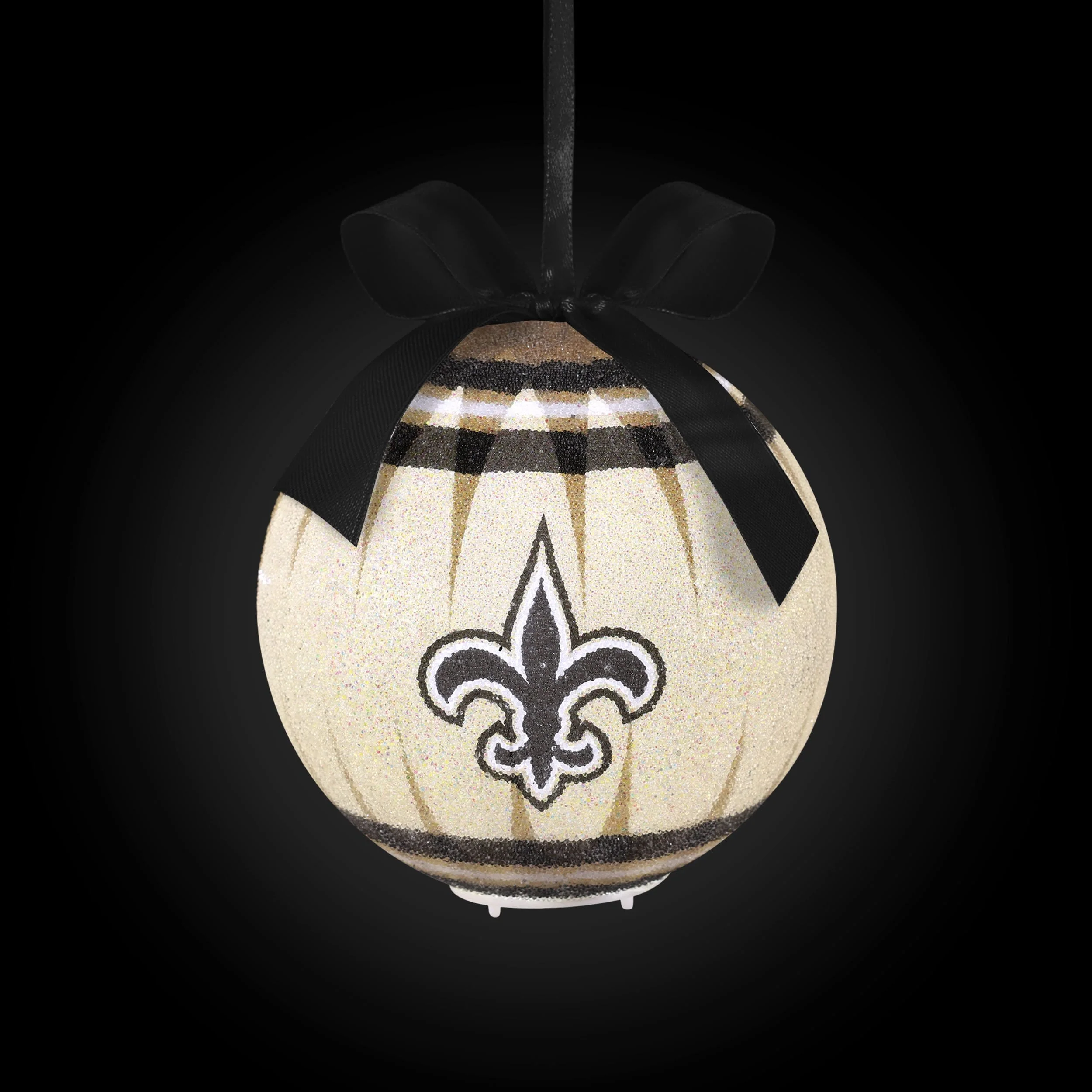 New Orleans Saints NFL LED Shatterproof Ball Ornament - Image 2