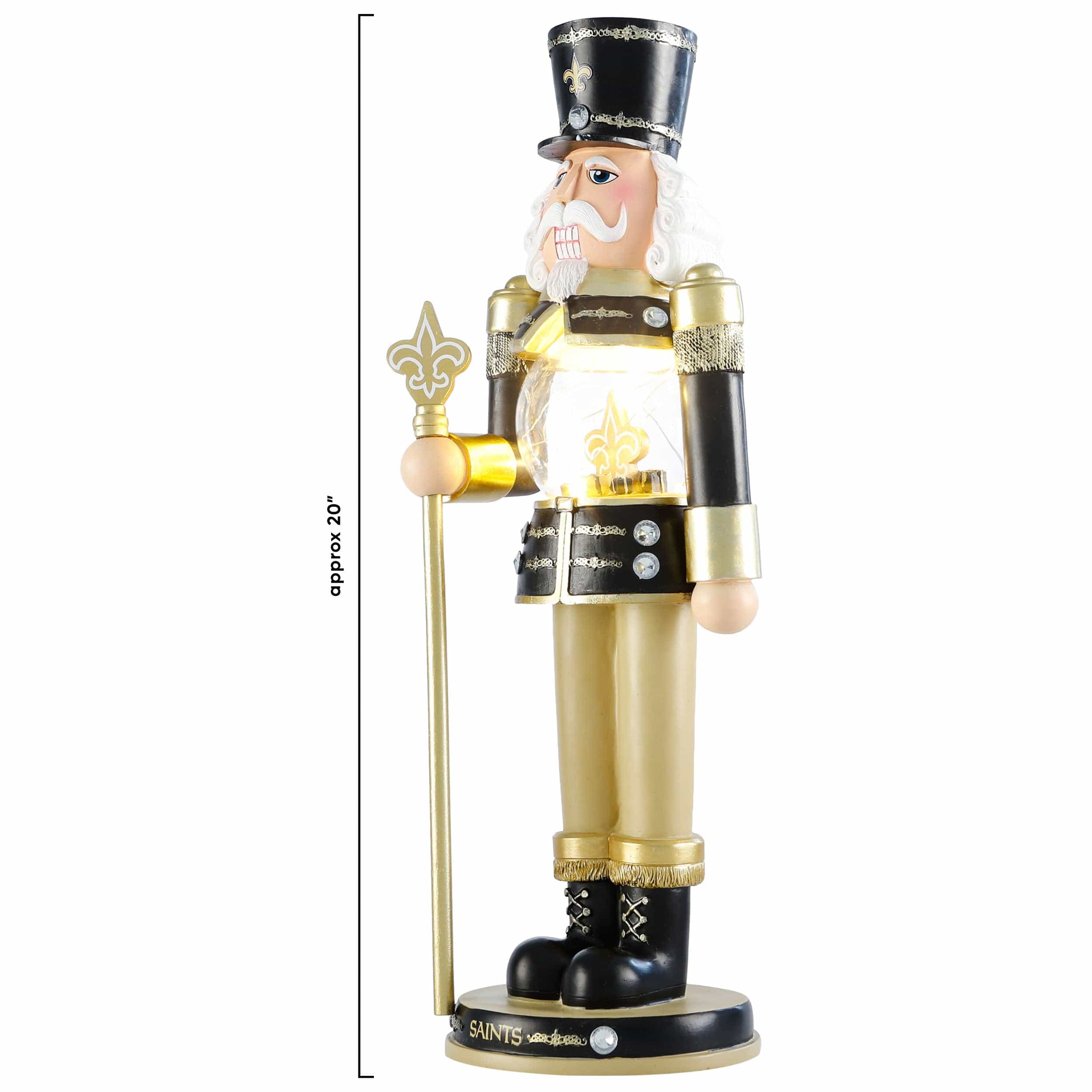 New Orleans Saints NFL Light Up Nutcracker - Image 3