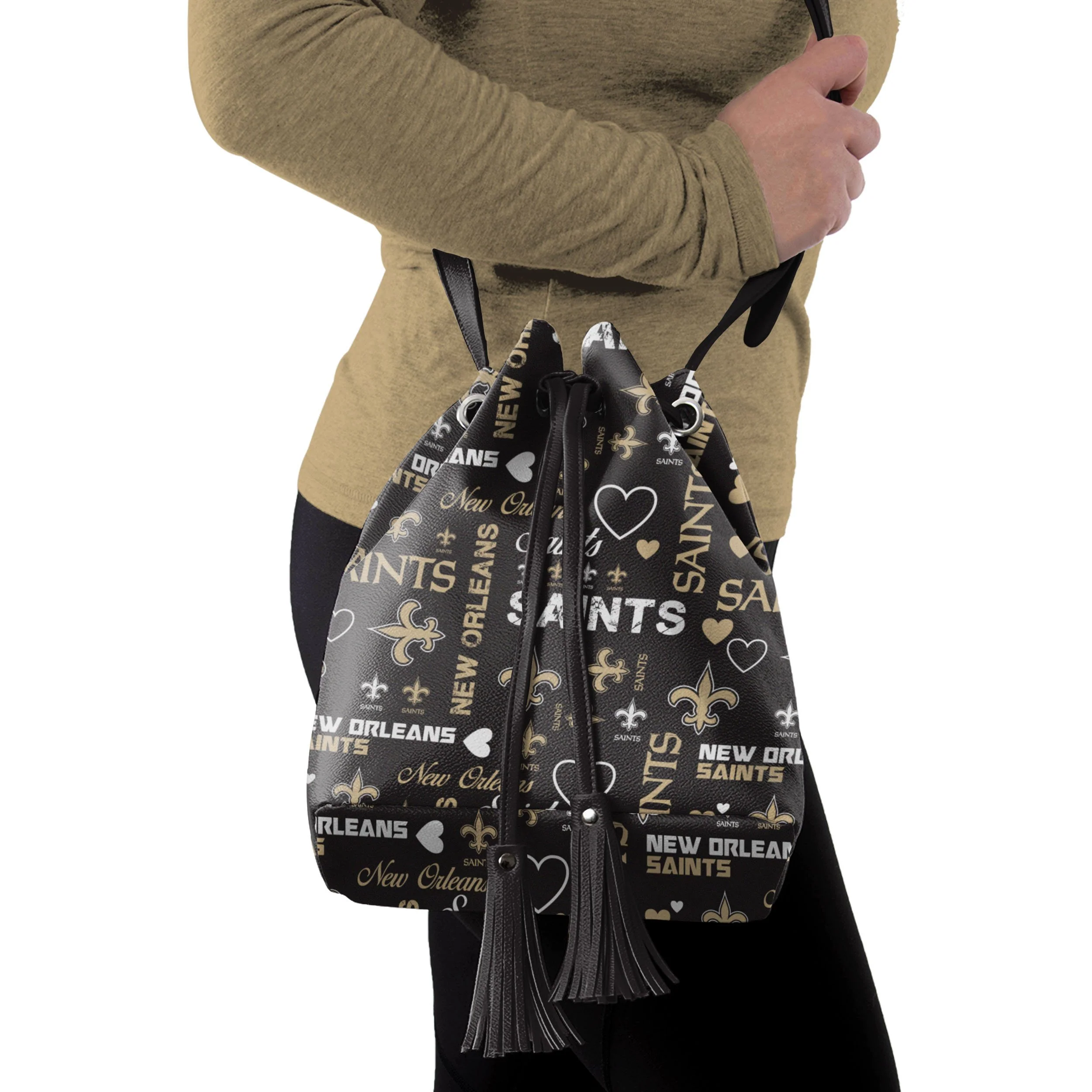 New Orleans Saints NFL Logo Love Cinch Purse - Image 2