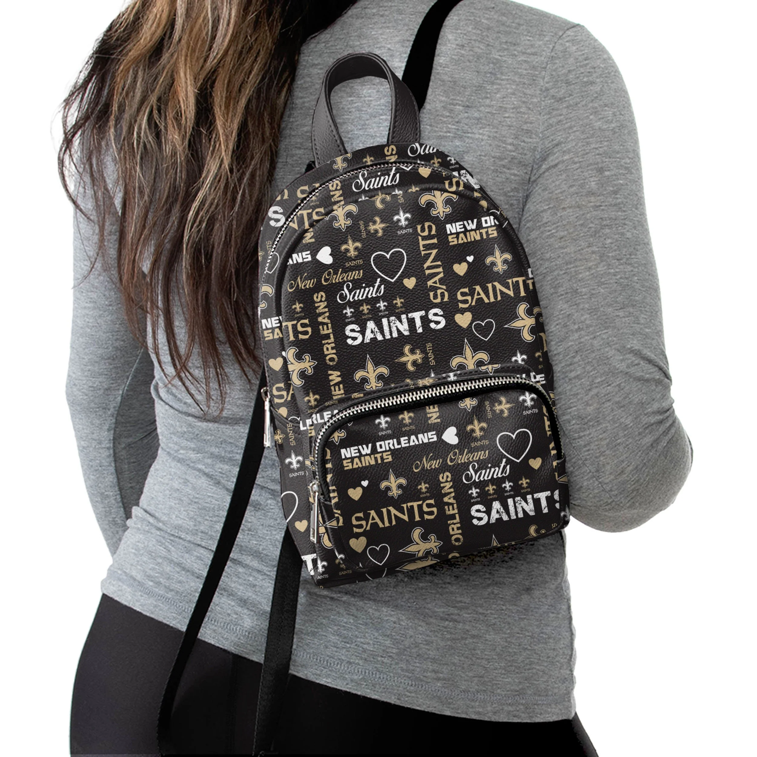 New Orleans Saints NFL Logo Love Mini Backpack - Image 2