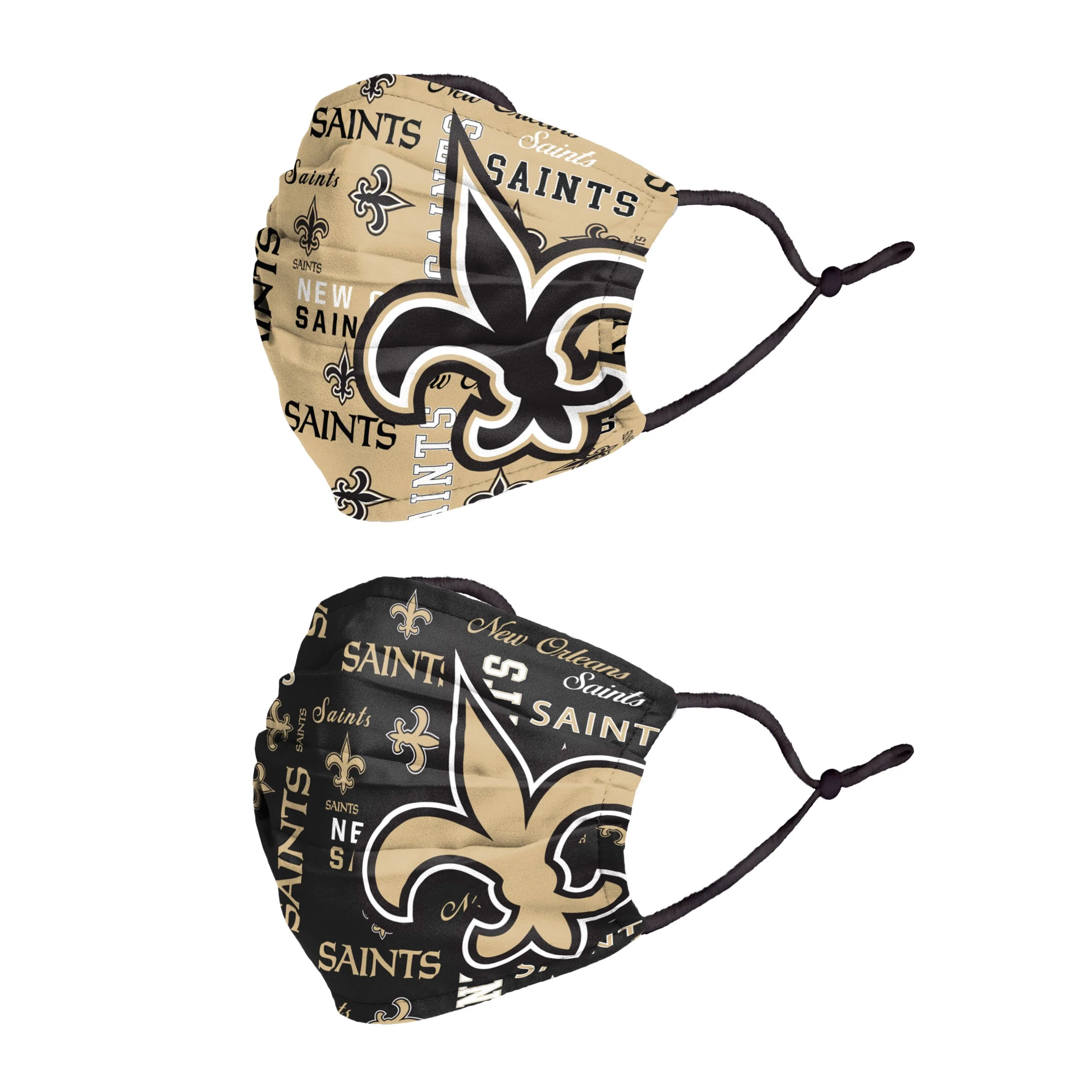 New Orleans Saints NFL Logo Rush Adjustable 2 Pack Face Cover - Image 2