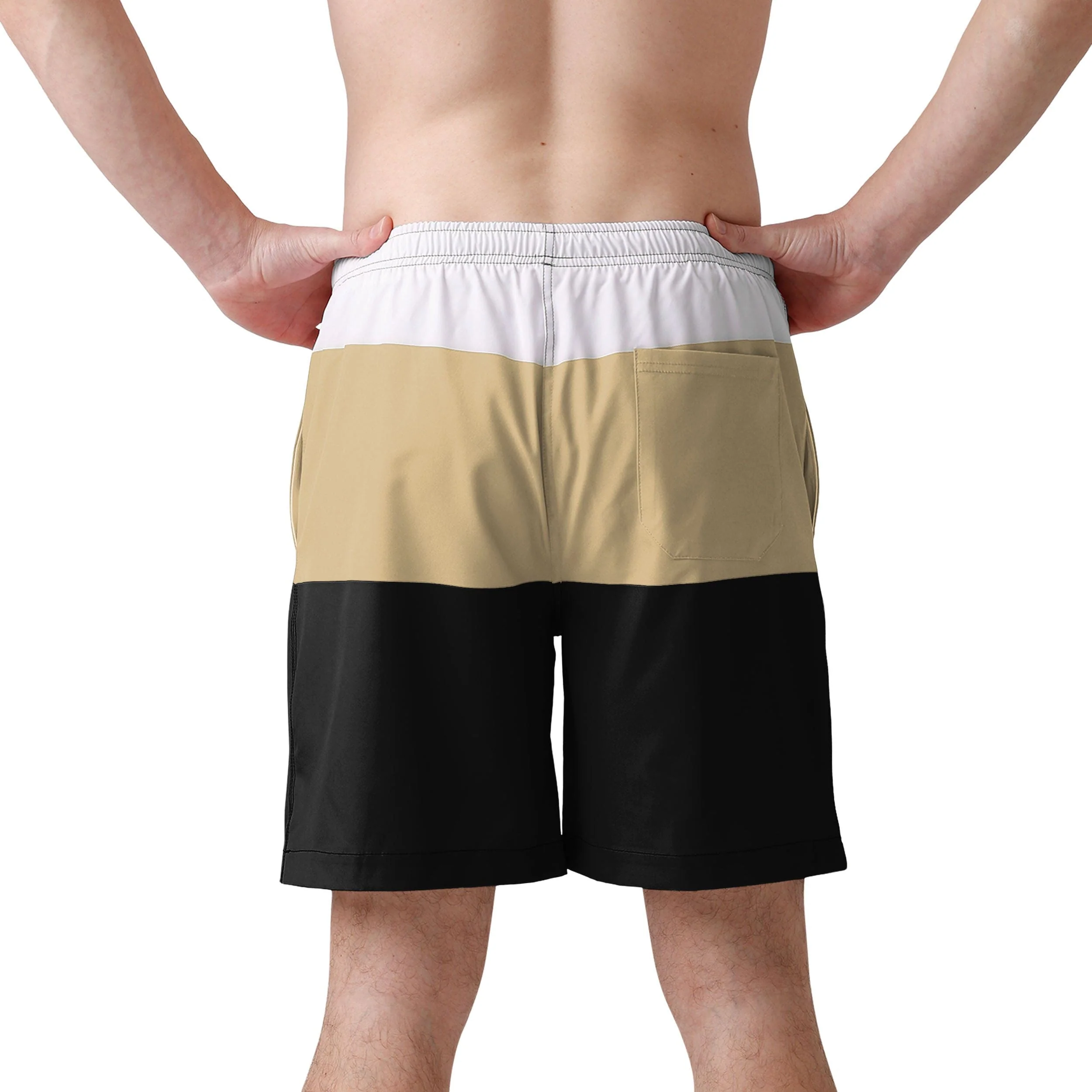 New Orleans Saints NFL Mens 3 Stripe Big Logo Swimming Trunks - Image 3