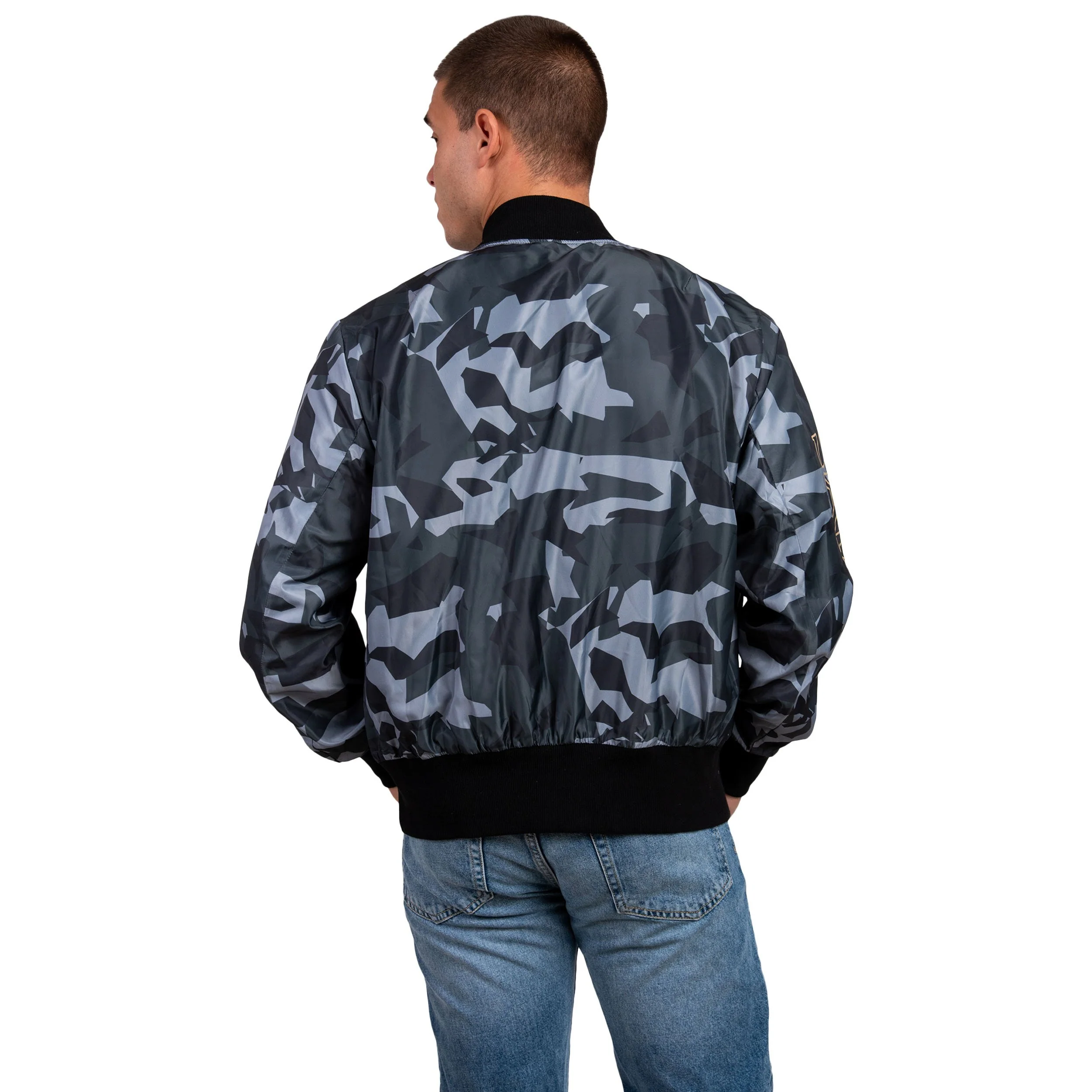 New Orleans Saints NFL Mens Camo Bomber Jacket - Image 5