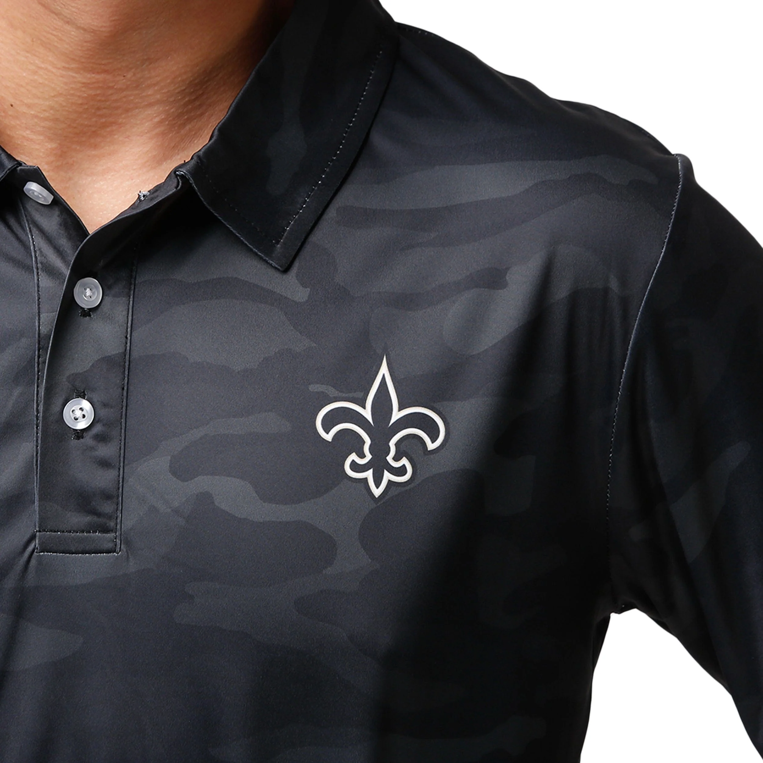 New Orleans Saints NFL Mens Color Camo Polyester Polo - Image 4