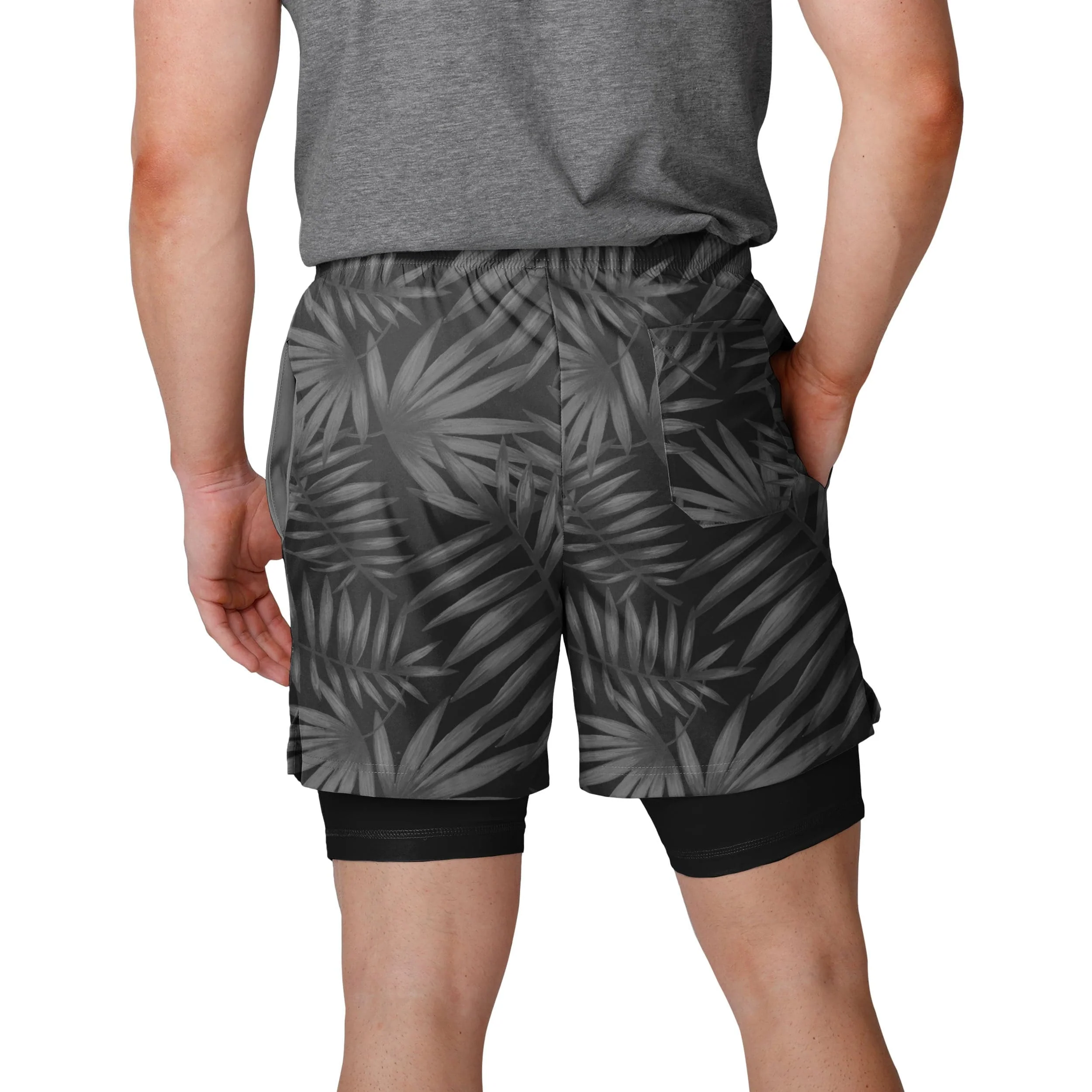 New Orleans Saints NFL Mens Floral Black Liner Shorts - Image 3
