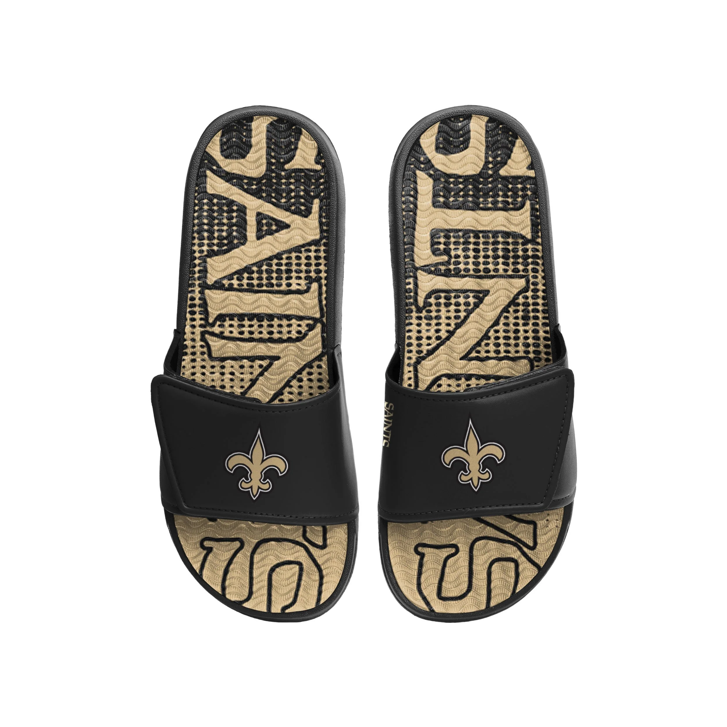 New Orleans Saints NFL Mens Gradient Wordmark Gel Slide - Image 2