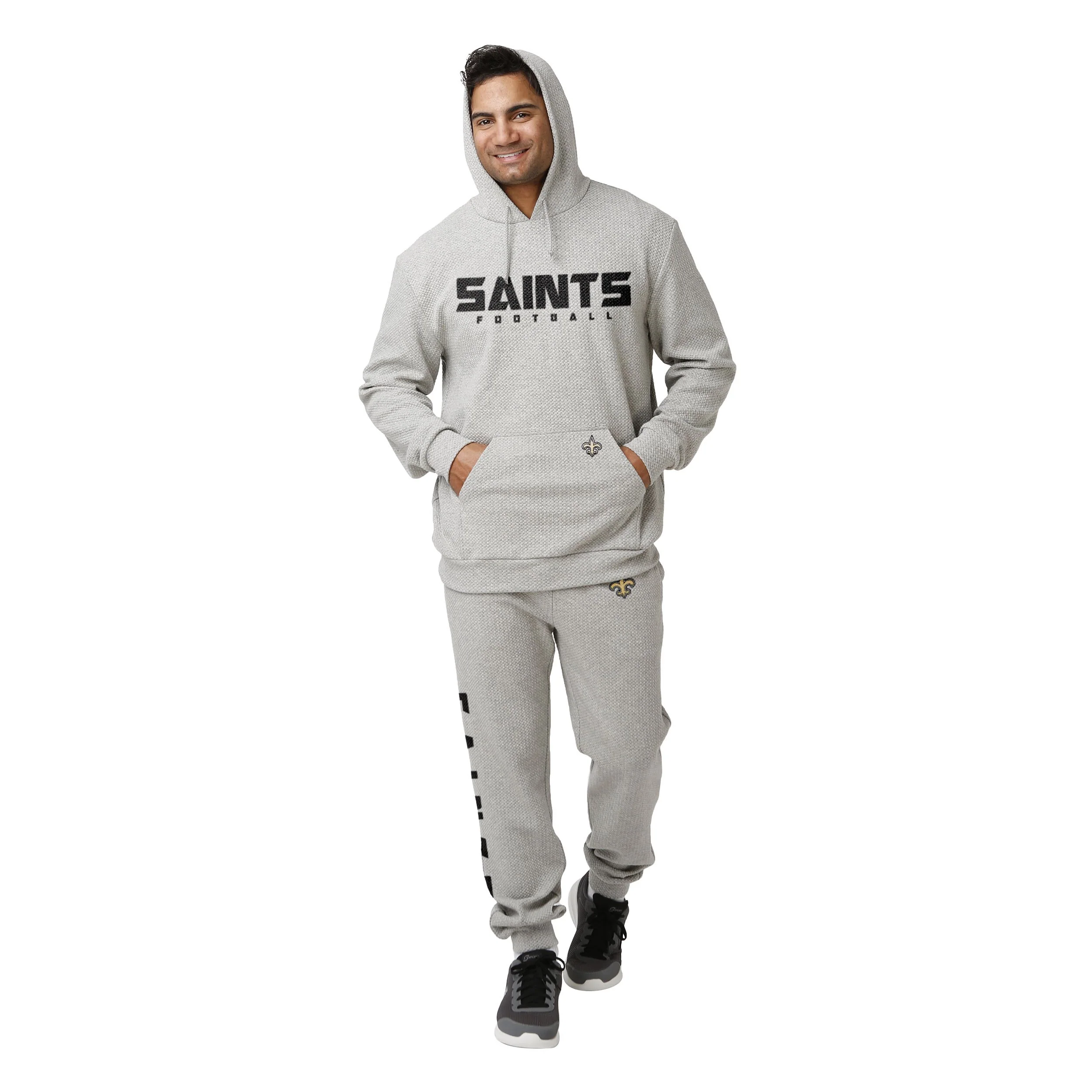 New Orleans Saints NFL Mens Gray Woven Joggers - Image 2