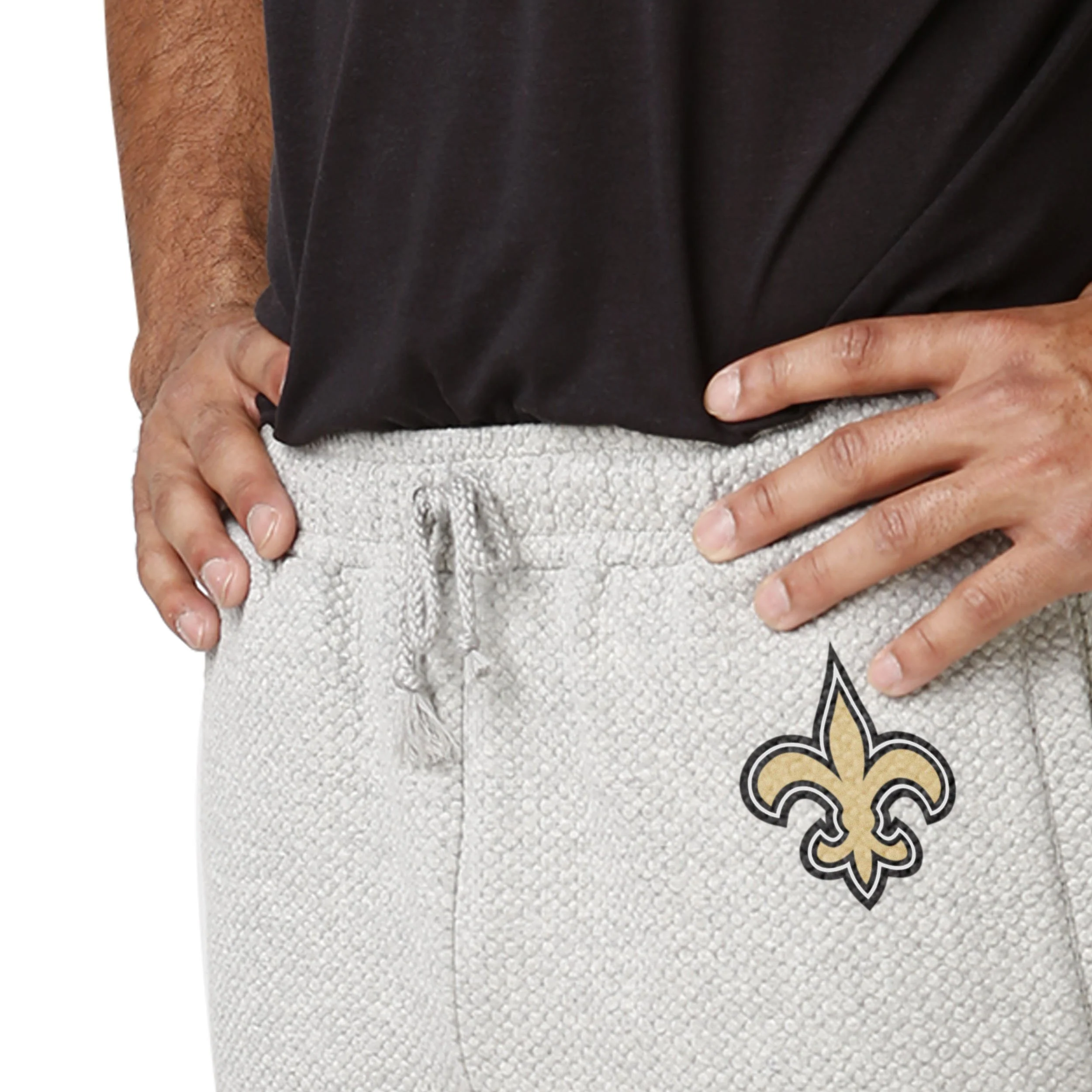 New Orleans Saints NFL Mens Gray Woven Joggers - Image 4