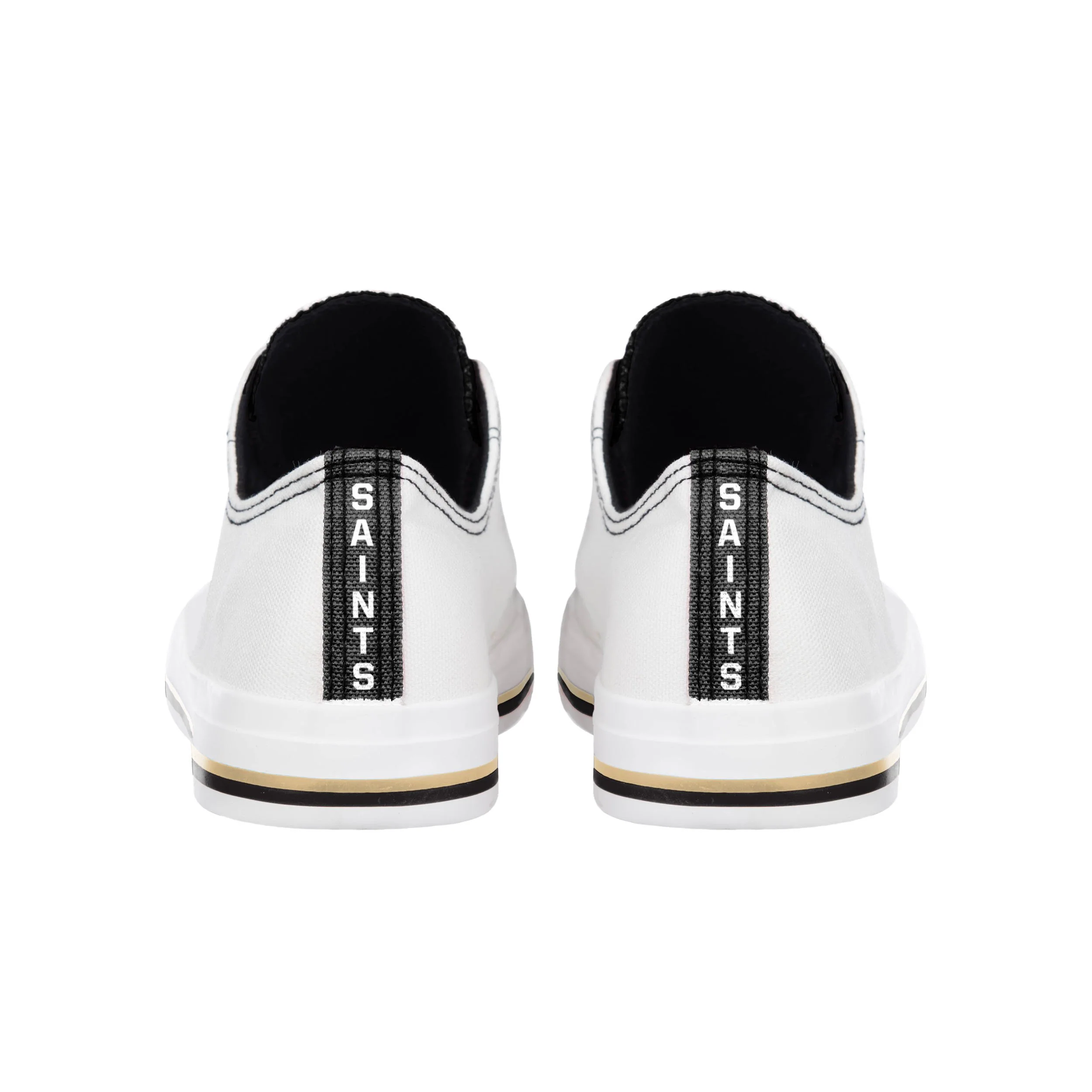 New Orleans Saints NFL Mens Low Top White Canvas Shoes - Image 2