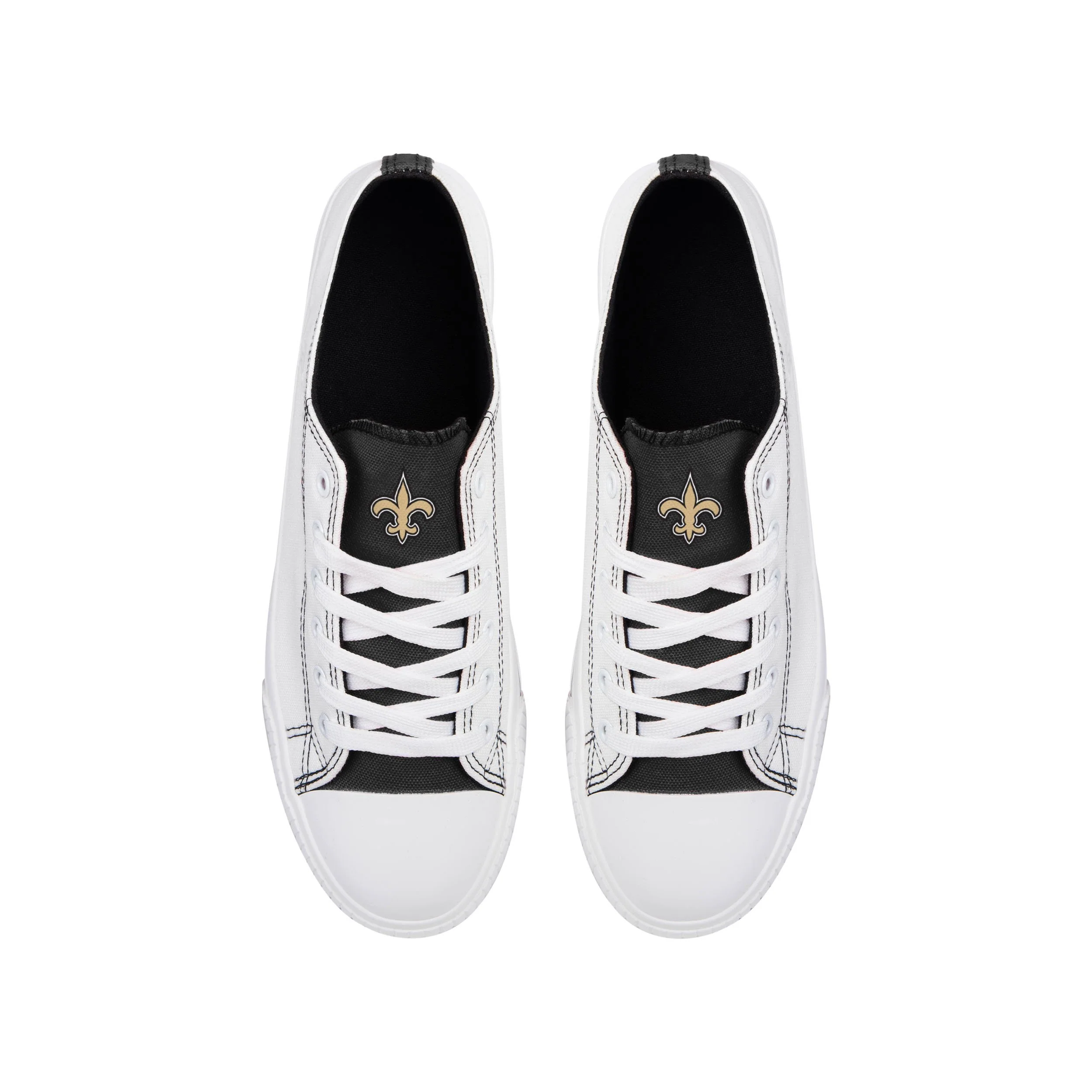 New Orleans Saints NFL Mens Low Top White Canvas Shoes - Image 3