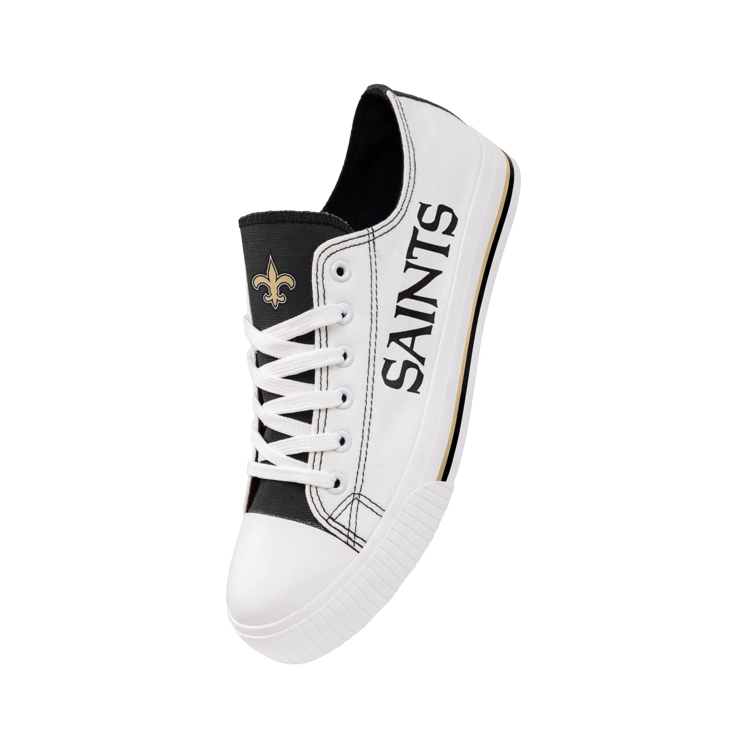New Orleans Saints NFL Mens Low Top White Canvas Shoes - Image 4