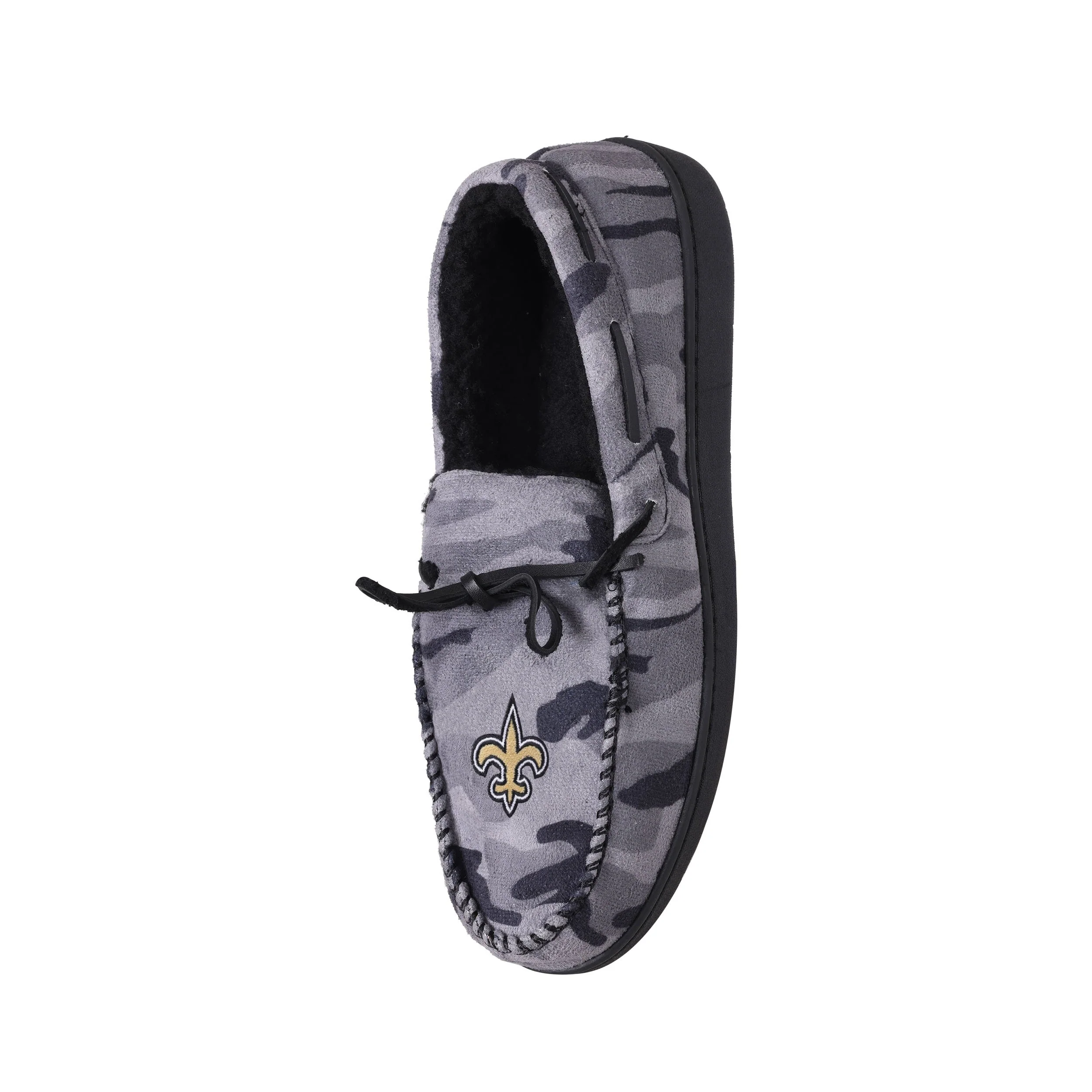 New Orleans Saints NFL Mens Printed Camo Moccasin Slippers - Image 3
