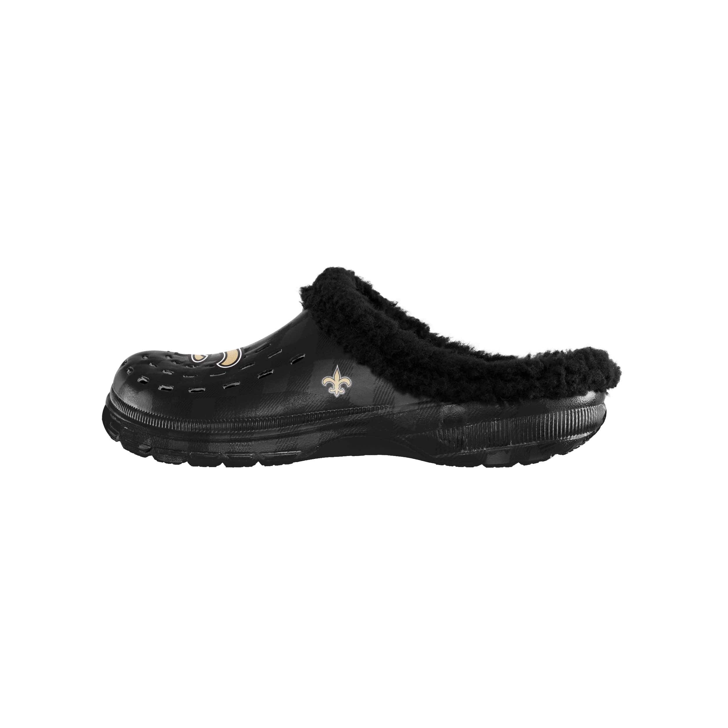 New Orleans Saints NFL Mens Sherpa Lined Buffalo Check Clog - Image 2