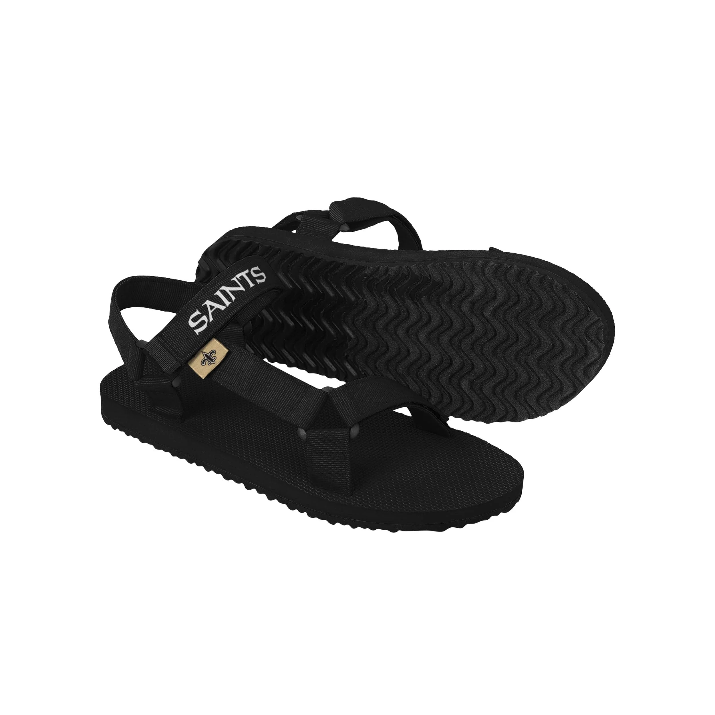 New Orleans Saints NFL Mens Solid Strap Sandal - Image 3