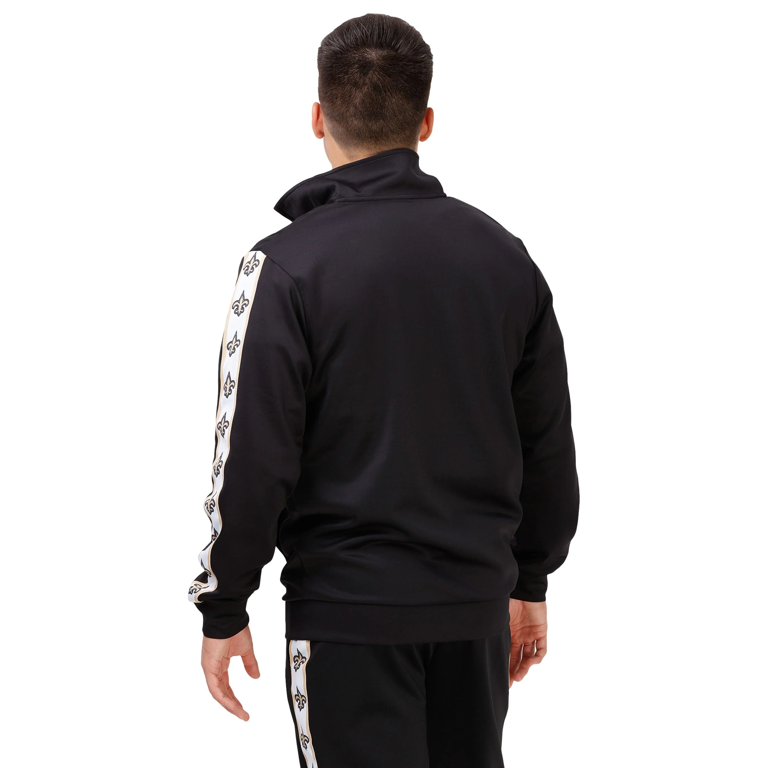 New Orleans Saints NFL Mens Stripe Logo Track Jacket - Image 2