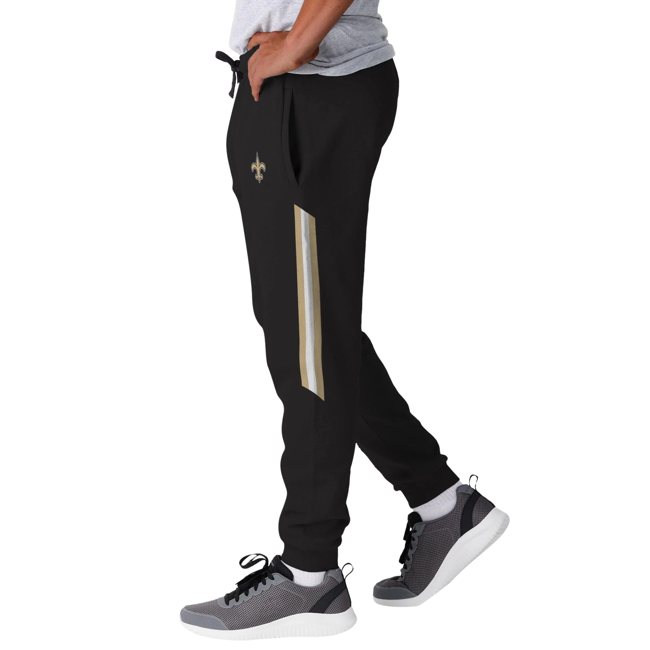 New Orleans Saints NFL Mens Team Stripe Joggers - Image 2