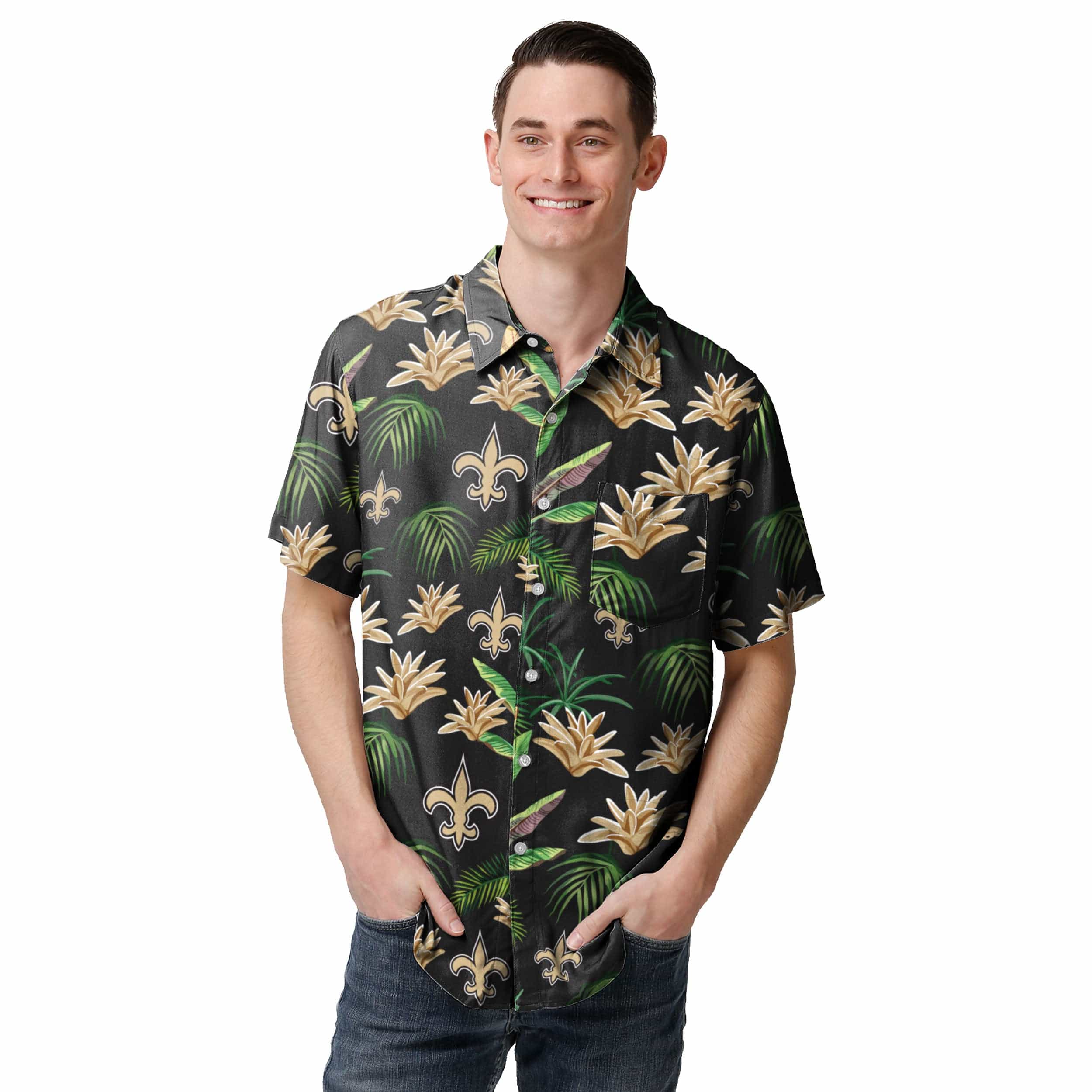New Orleans Saints NFL Mens Victory Vacay Button Up Shirt - Image 2