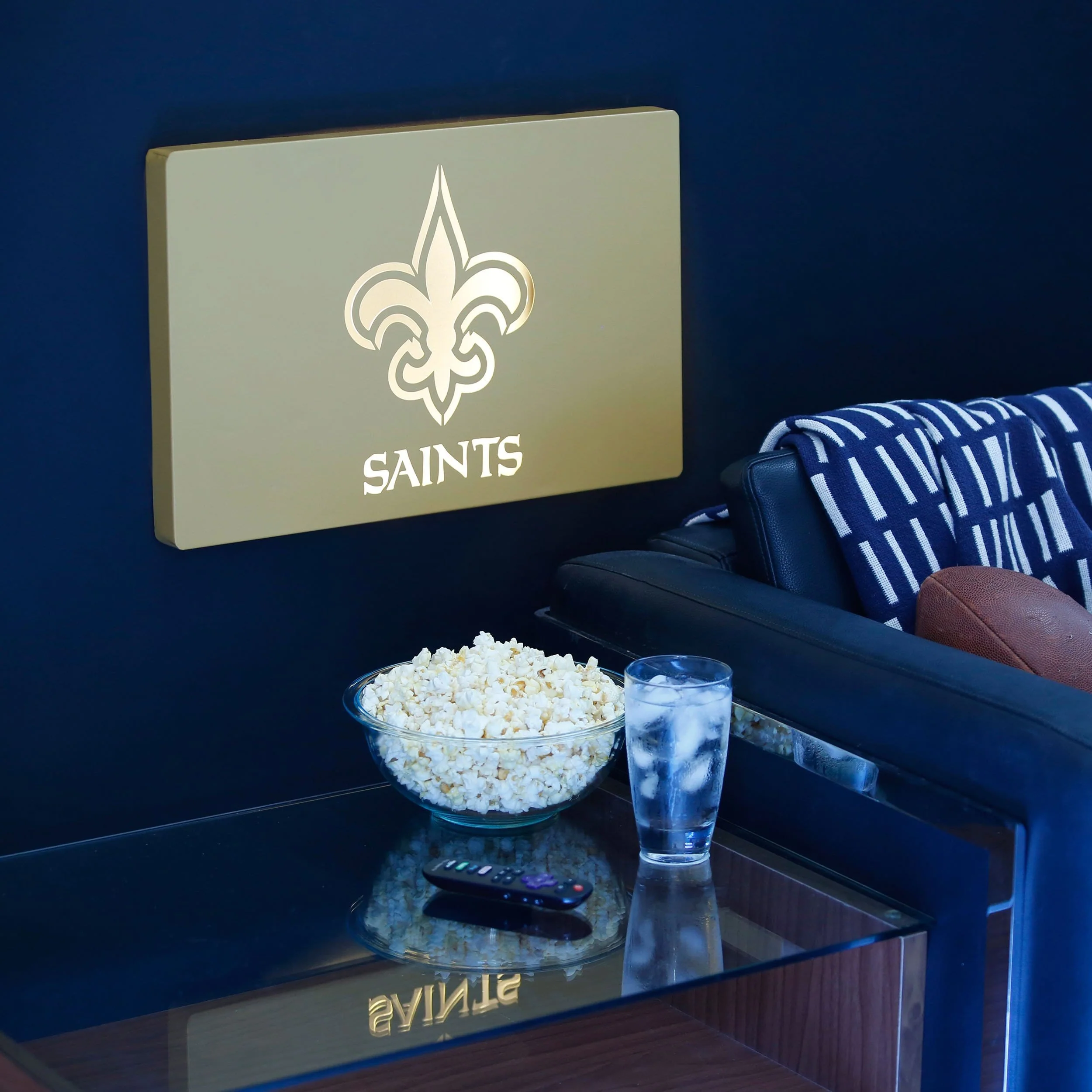 New Orleans Saints NFL Metal Light Up Logo Sign - Image 2
