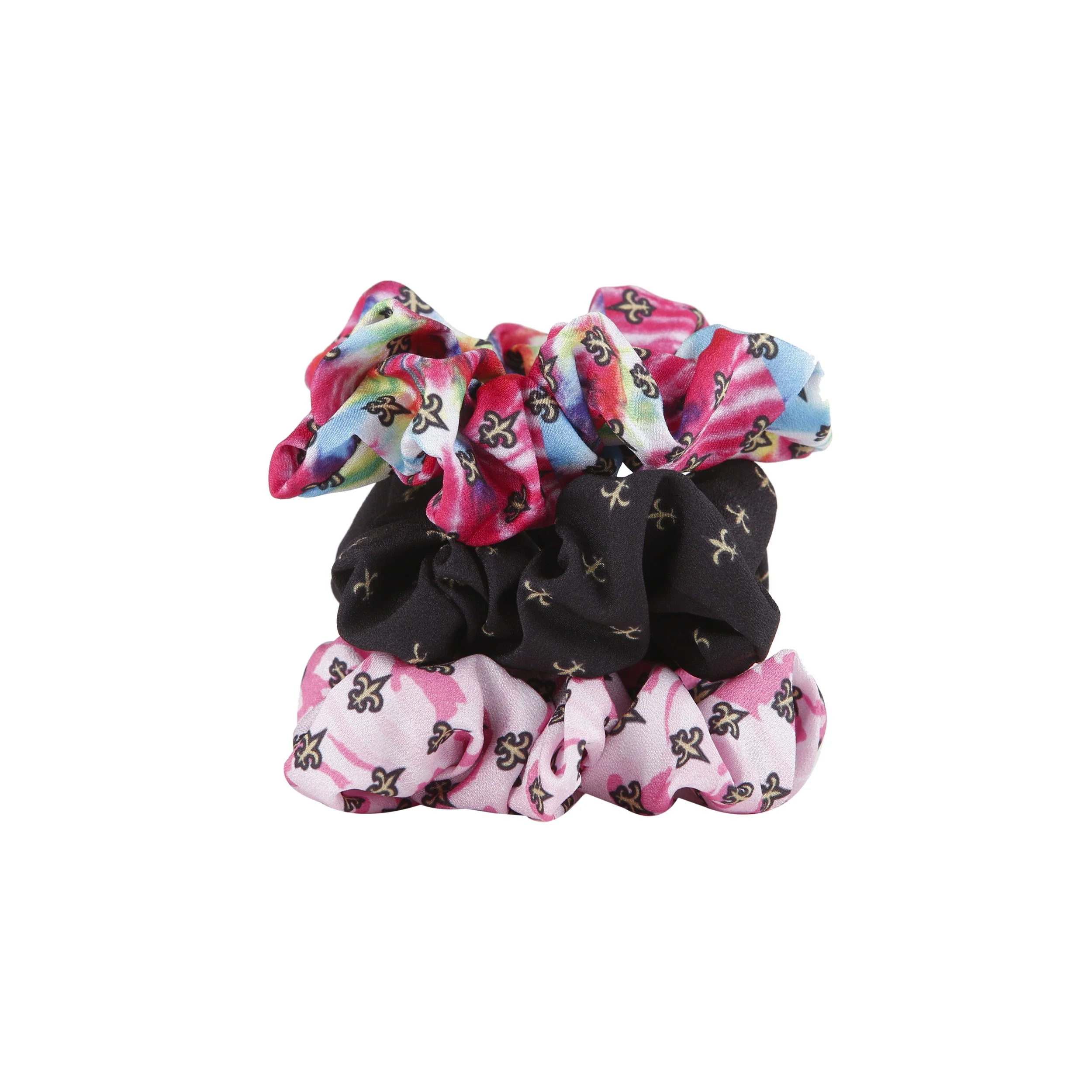 New Orleans Saints NFL Mini Print 3 Pack Scrunchies - Image 2