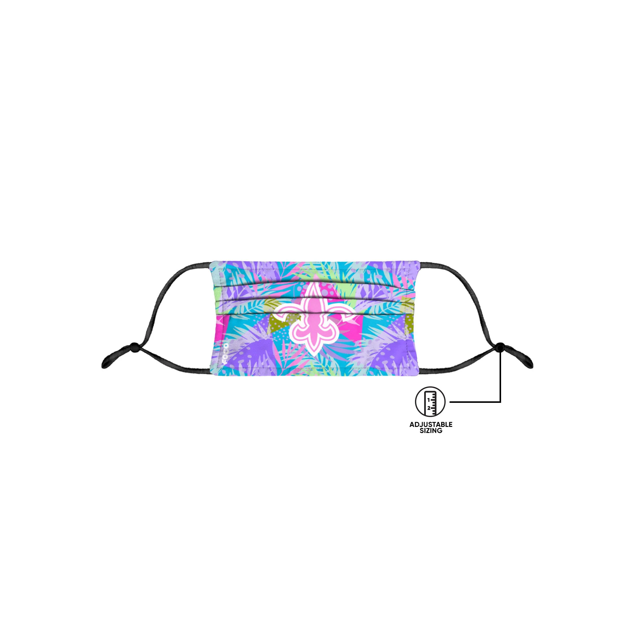 New Orleans Saints NFL Neon Floral 3 Pack Face Cover - Image 3