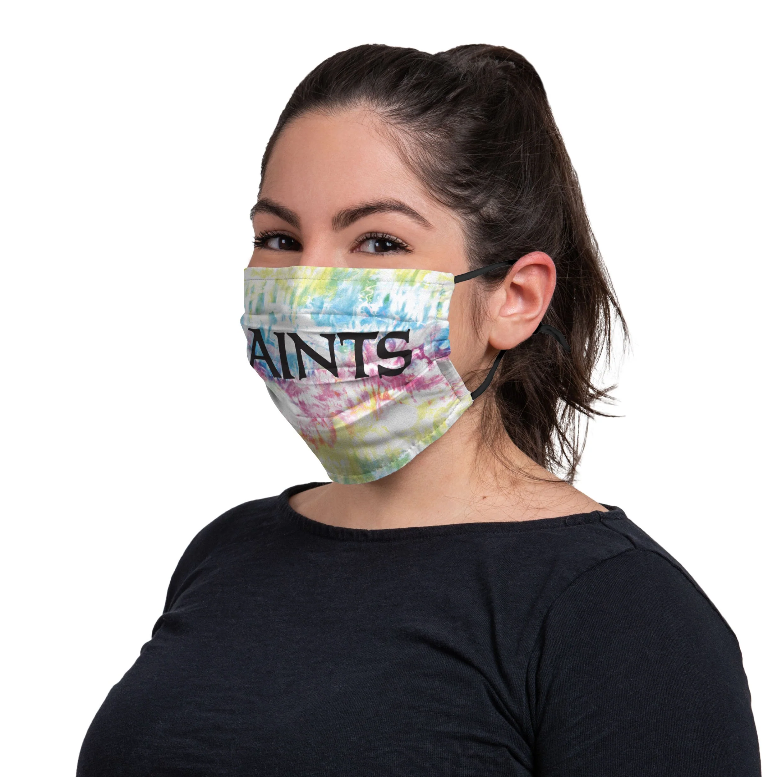 New Orleans Saints NFL Neon Floral 3 Pack Face Cover - Image 4