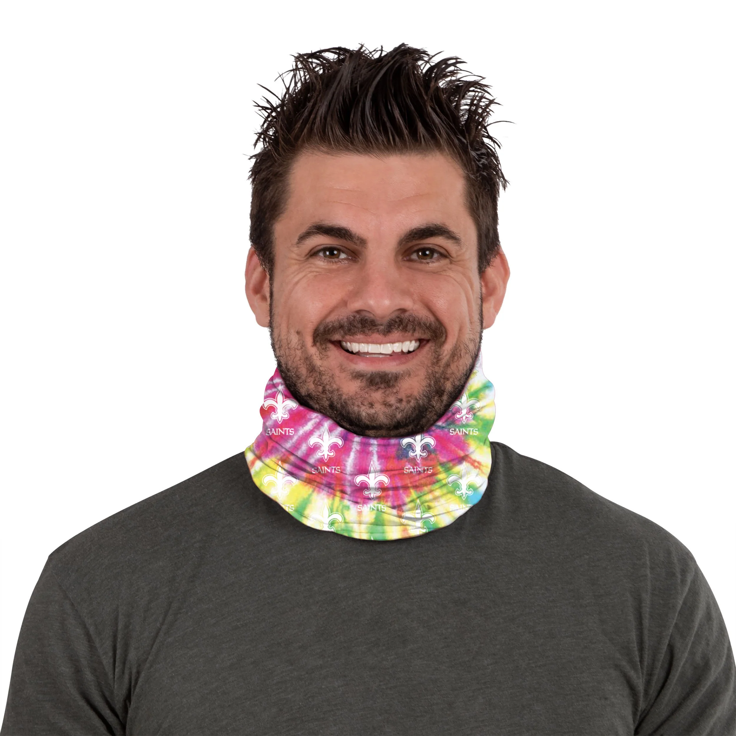 New Orleans Saints NFL Pastel Tie-Dye Gaiter Scarf - Image 3