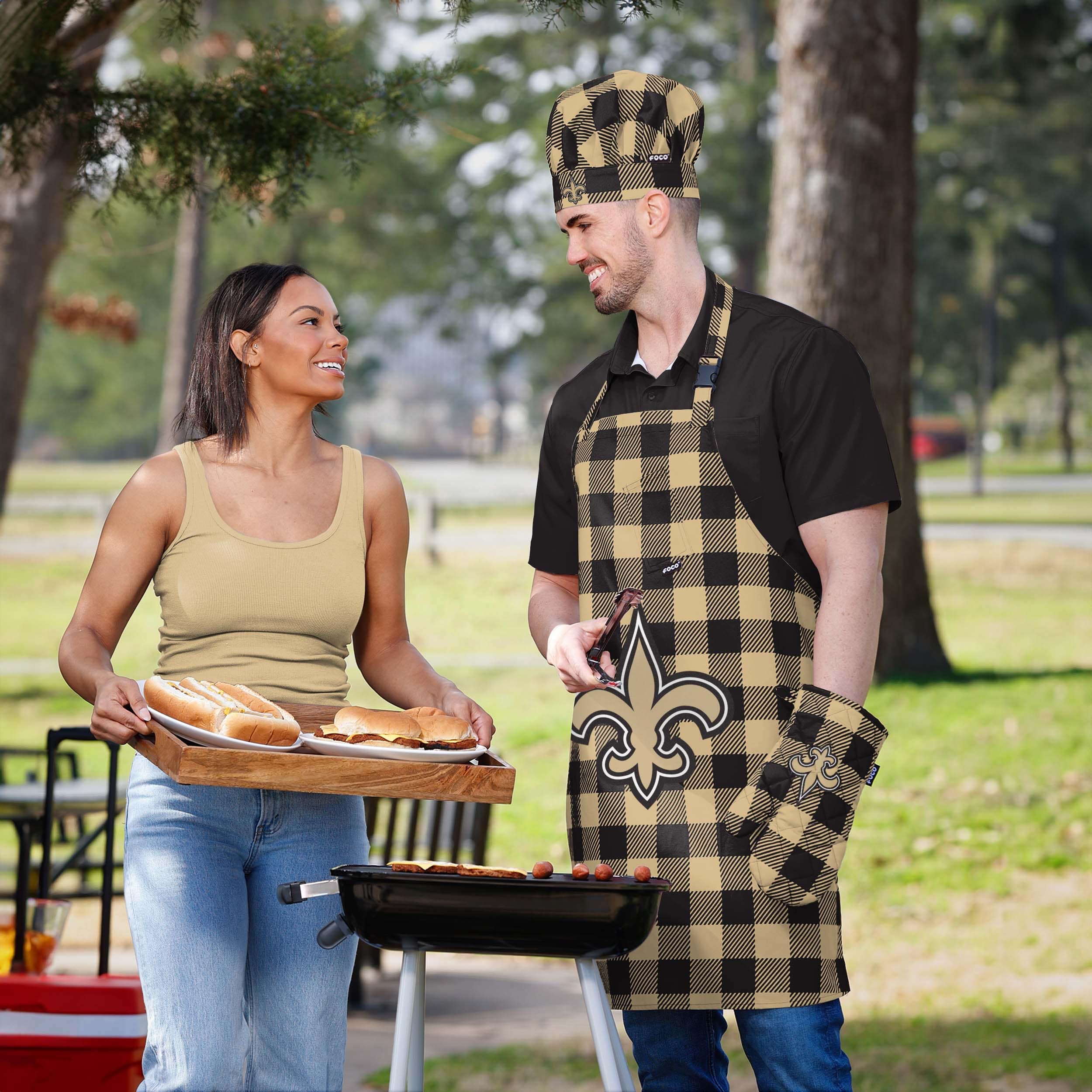 New Orleans Saints NFL Plaid Chef Set - Image 5