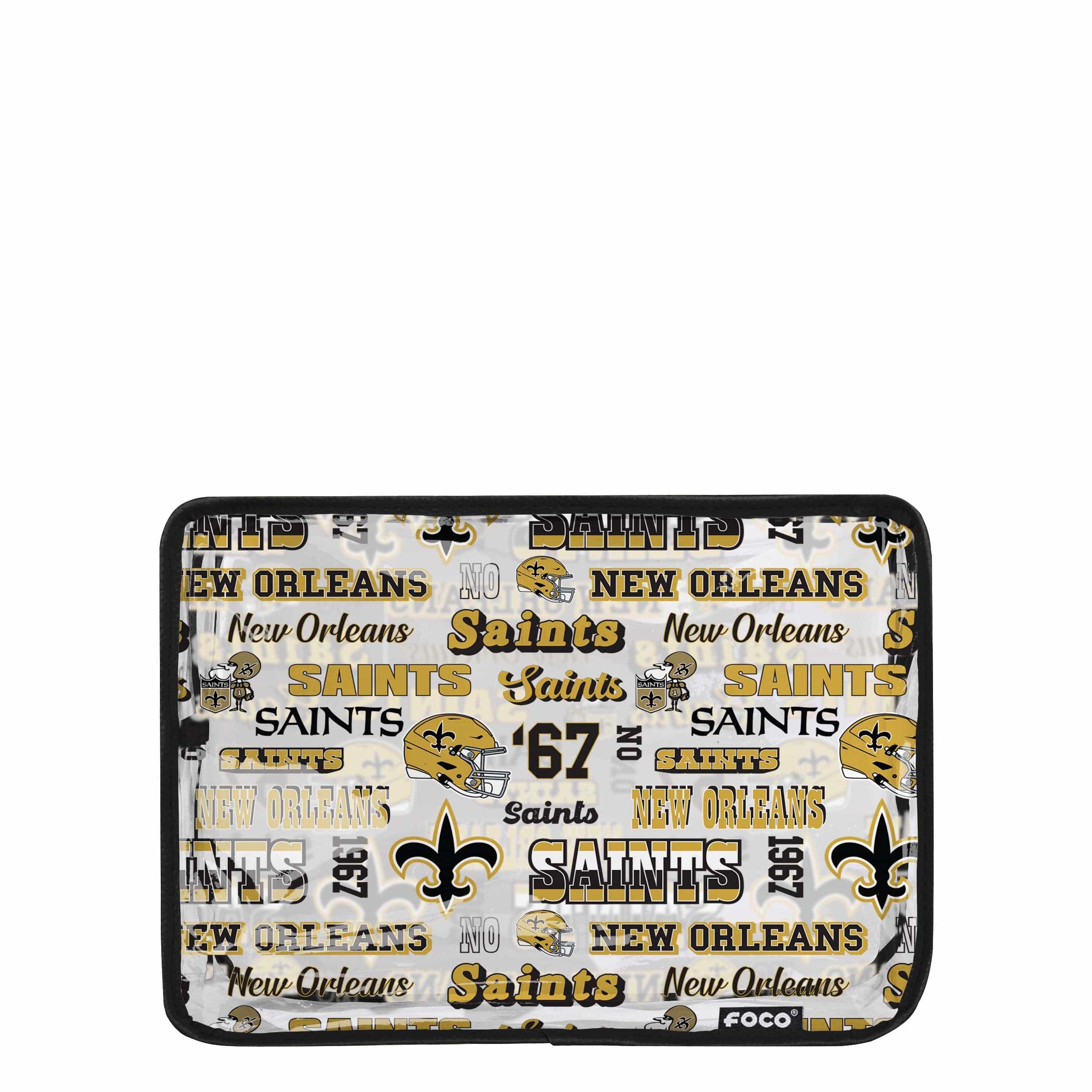 New Orleans Saints NFL Repeat Retro Print Clear Cosmetic Bag - Image 3
