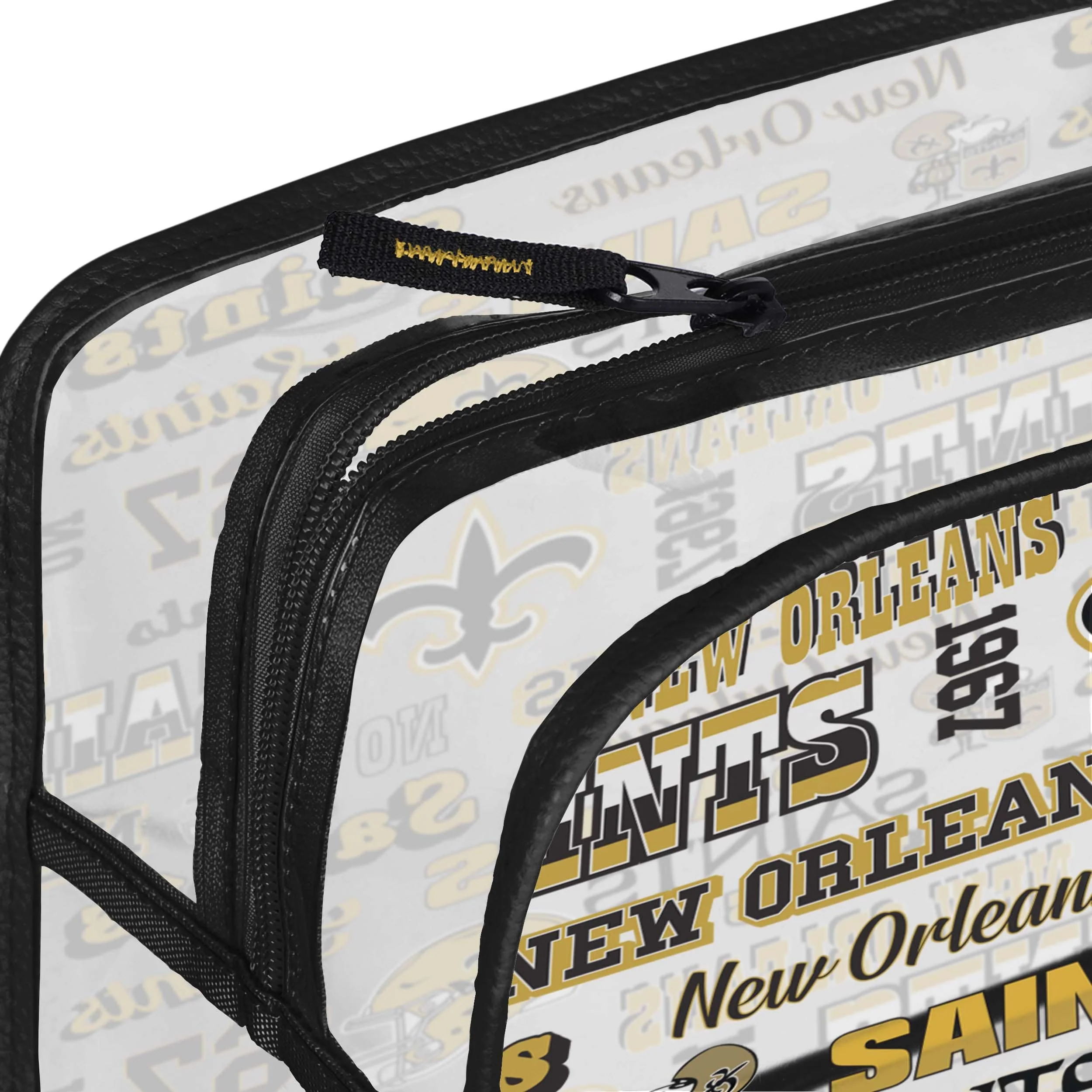 New Orleans Saints NFL Repeat Retro Print Clear Cosmetic Bag - Image 4