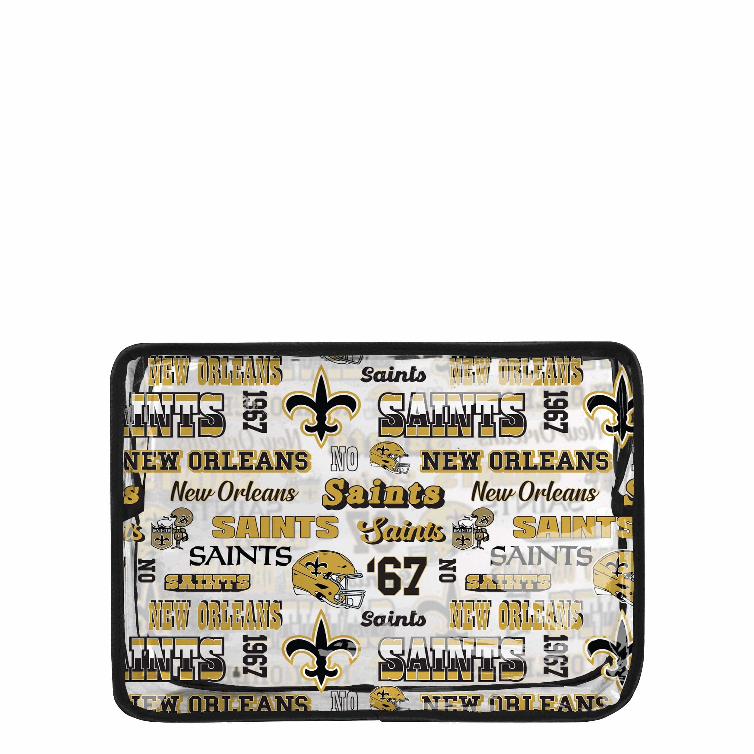 New Orleans Saints NFL Repeat Retro Print Clear Cosmetic Bag - Image 5