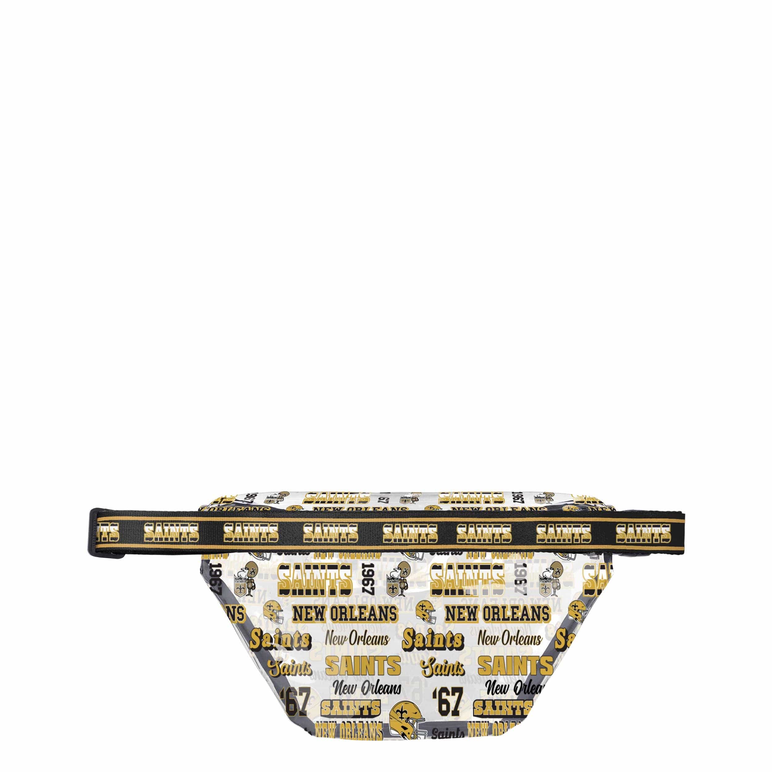 New Orleans Saints NFL Repeat Retro Print Clear Fanny Pack - Image 3