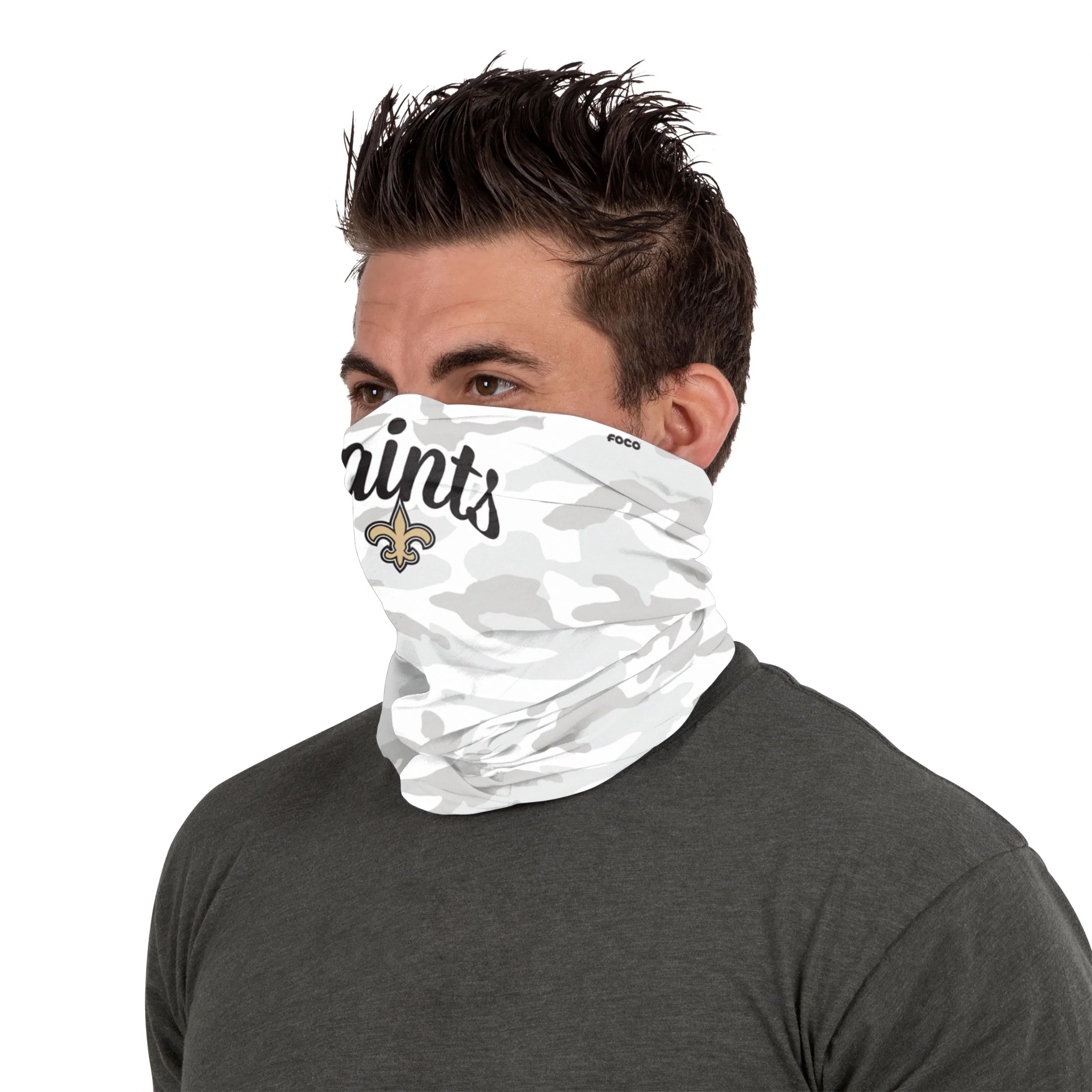 New Orleans Saints NFL Script Camo Gaiter Scarf - Image 4