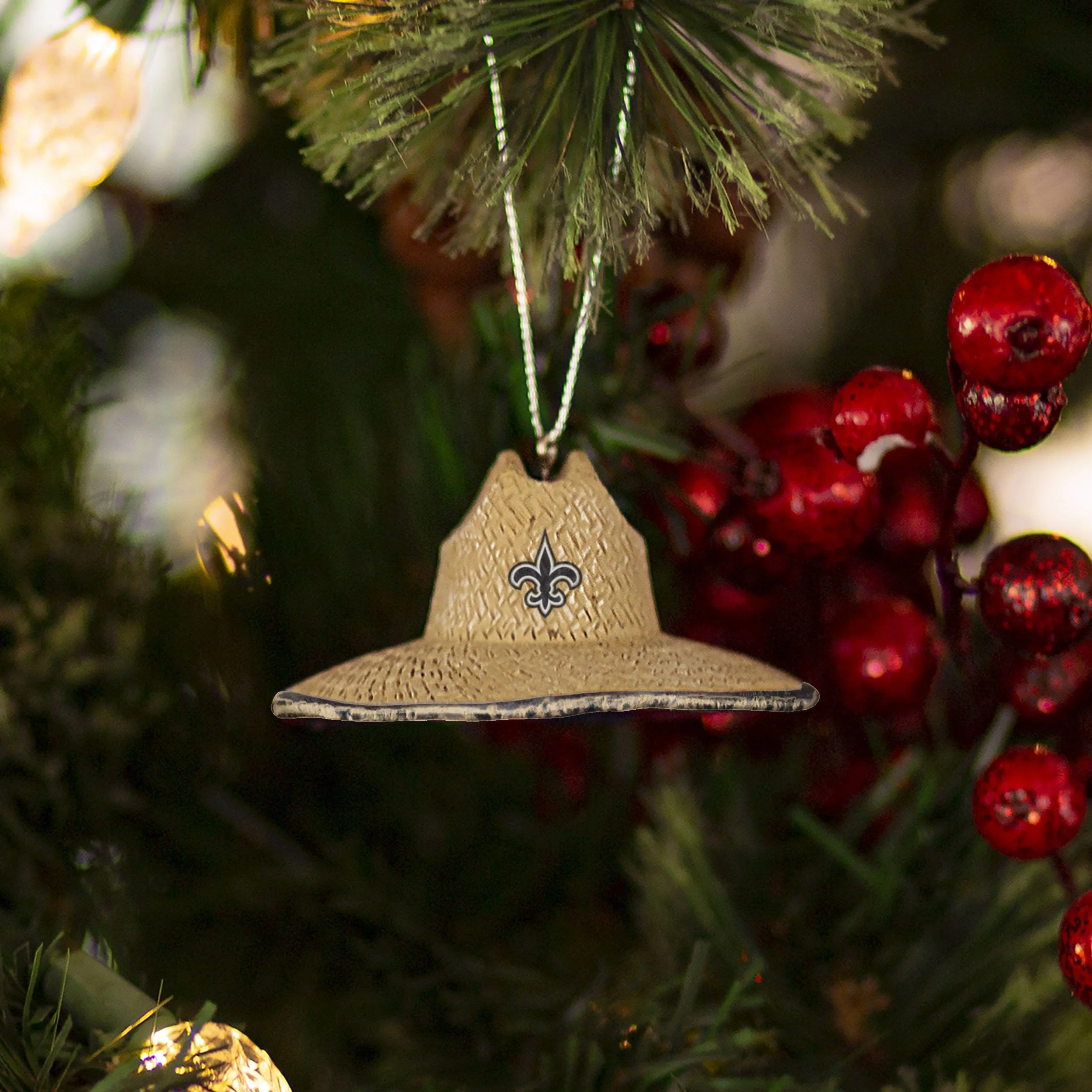 New Orleans Saints NFL Straw Hat Ornament - Image 3