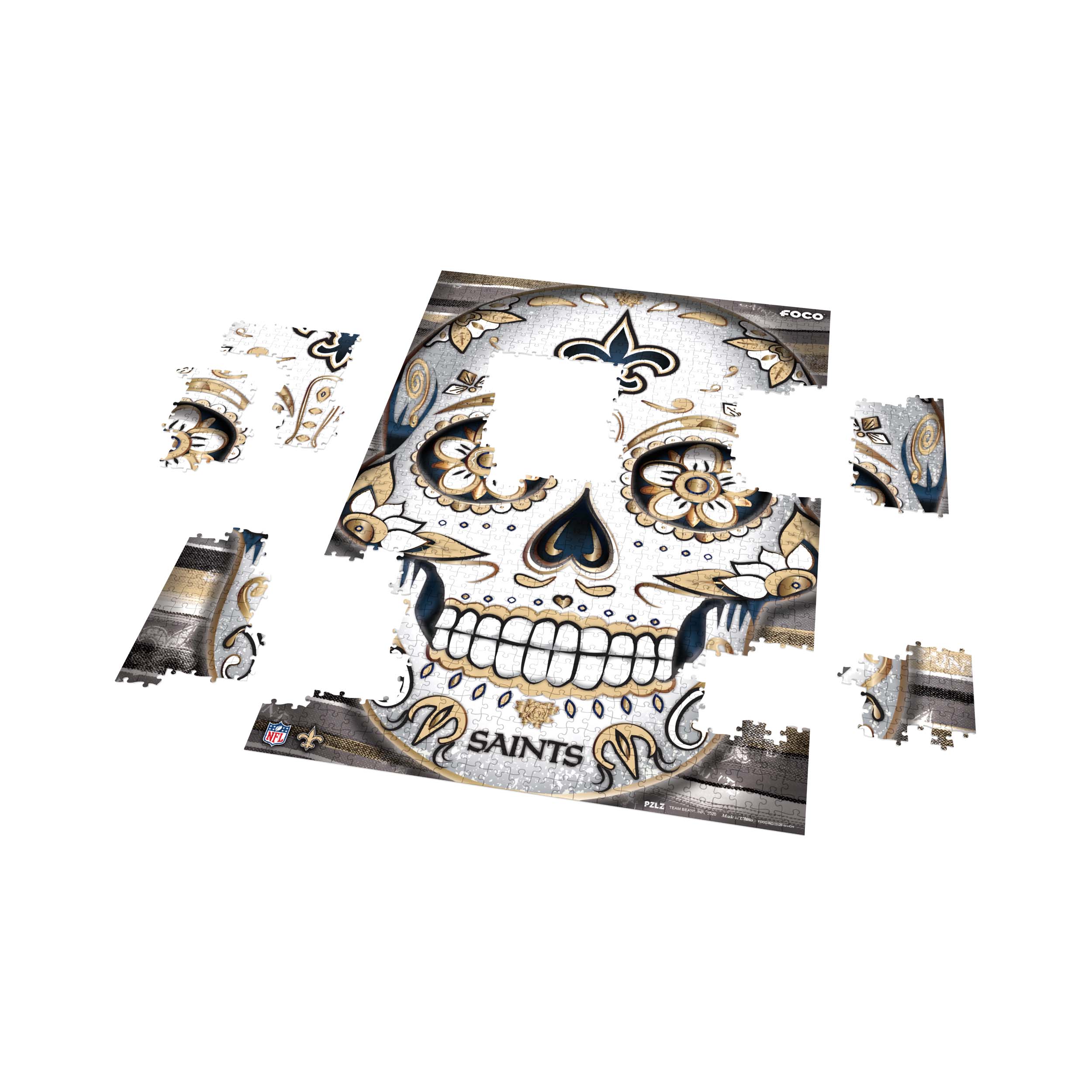 New Orleans Saints NFL Sugar Skull 1000 Piece Jigsaw Puzzle PZLZ - Image 3