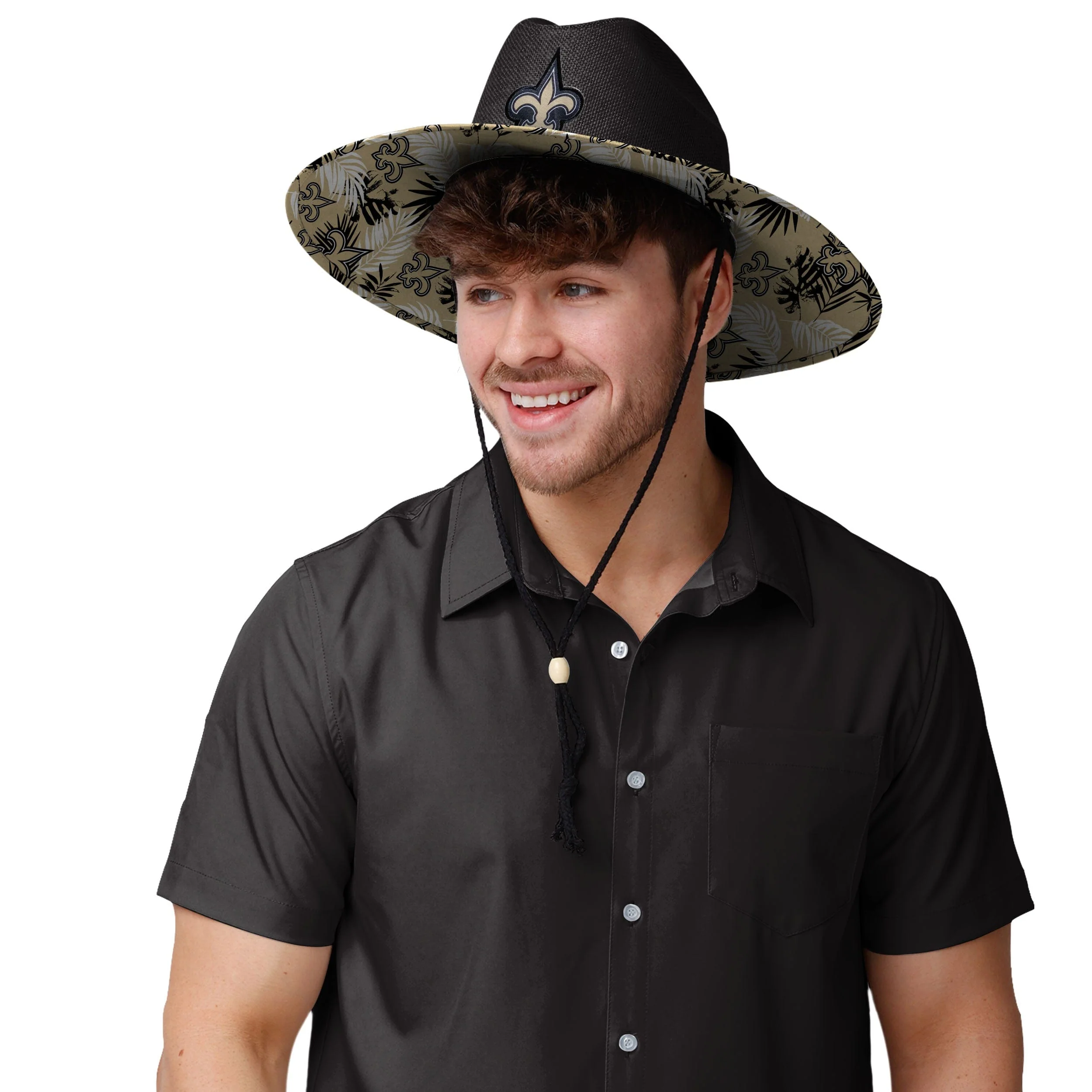 New Orleans Saints NFL Team Color Straw Hat - Image 5
