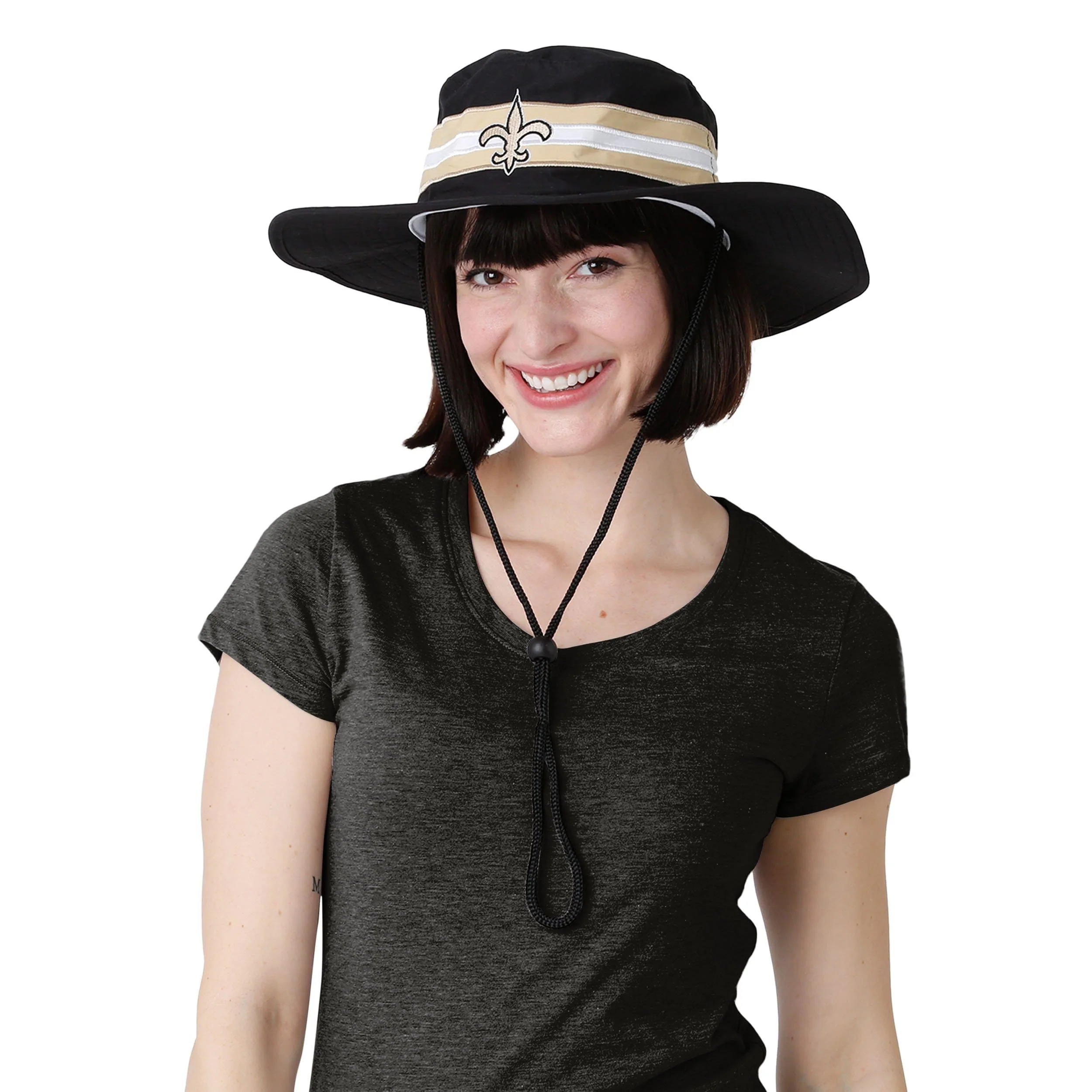 New Orleans Saints NFL Team Stripe Boonie Hat - Image 2