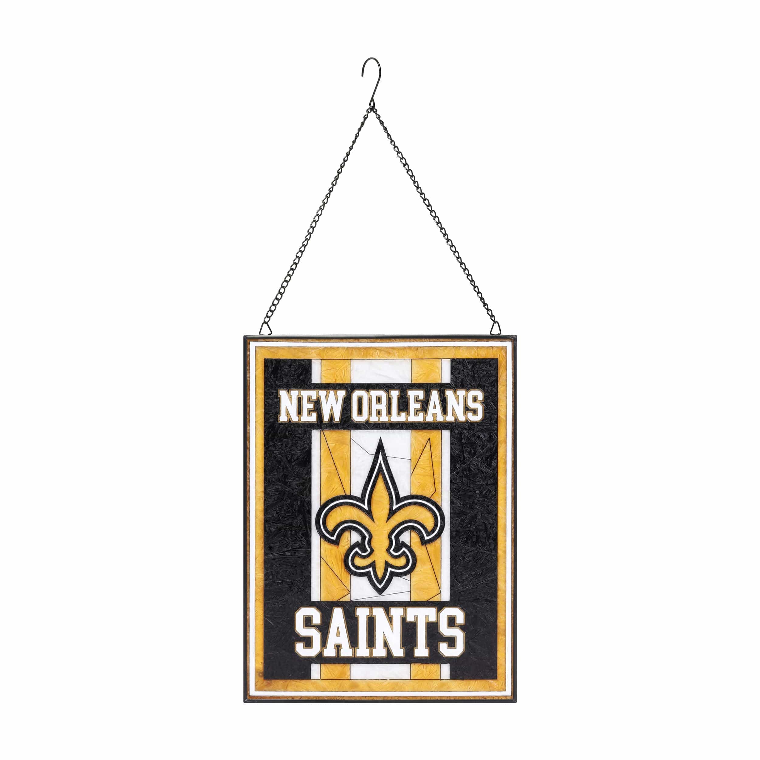 New Orleans Saints NFL Team Stripe Stain Glass Sign