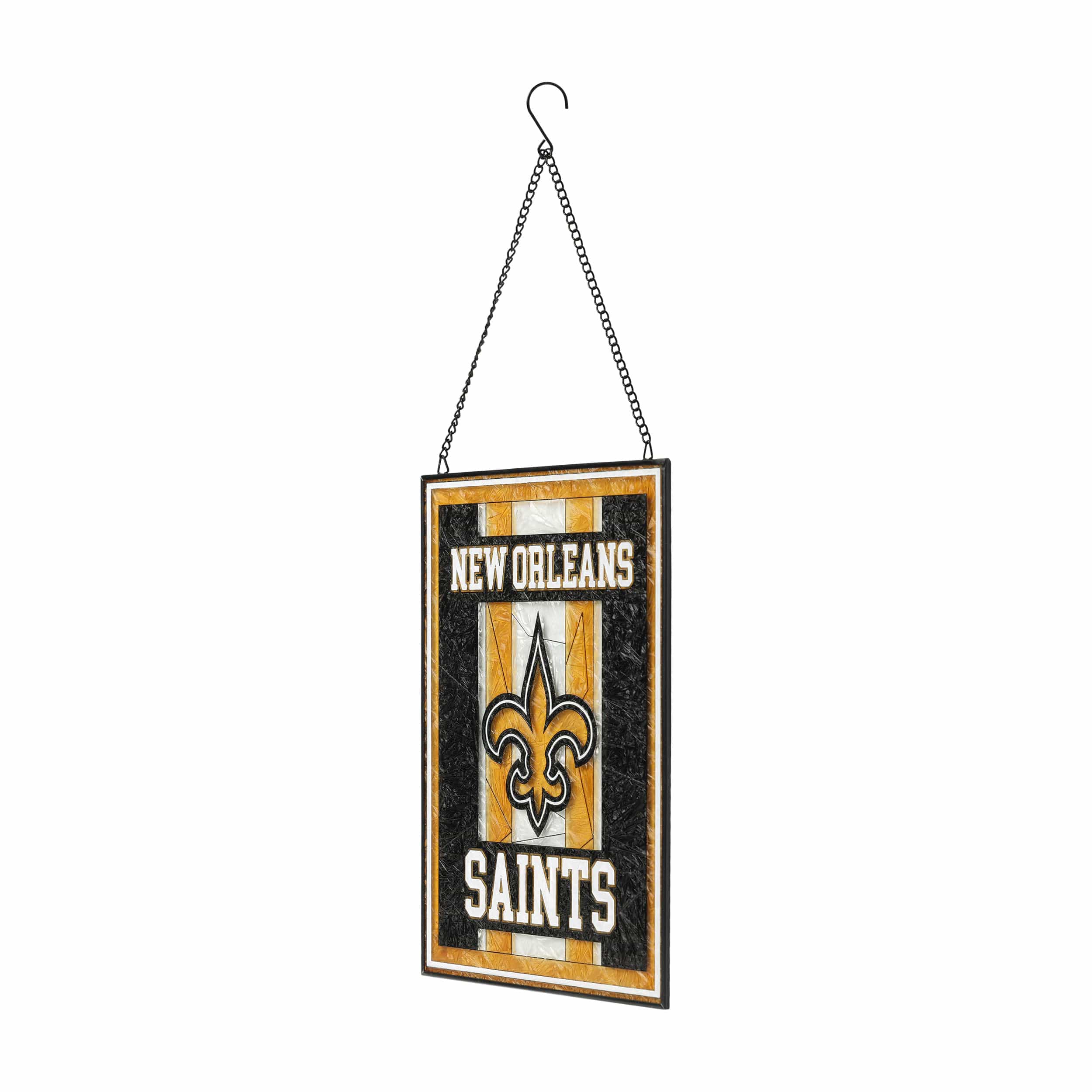 New Orleans Saints NFL Team Stripe Stain Glass Sign - Image 2