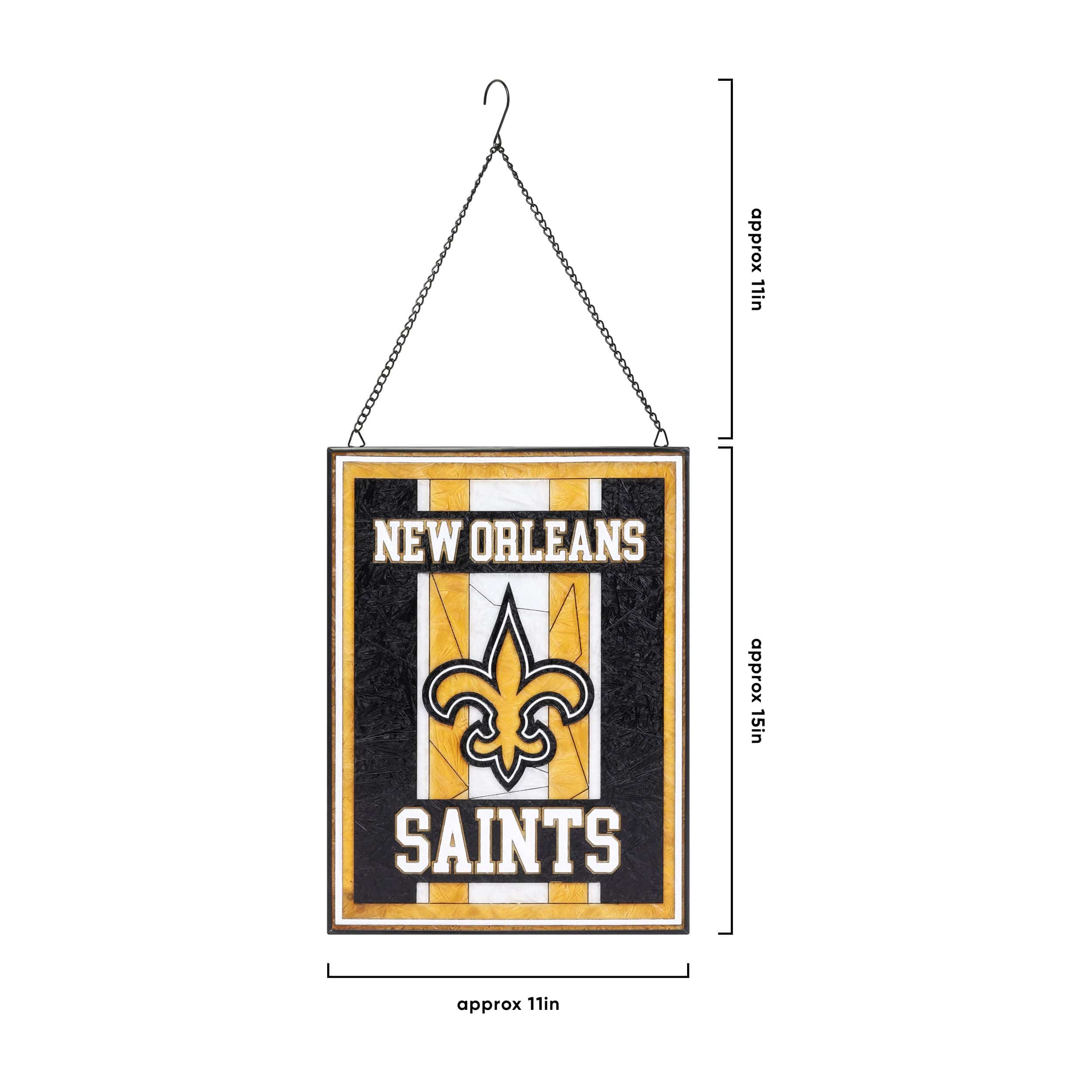 New Orleans Saints NFL Team Stripe Stain Glass Sign - Image 3