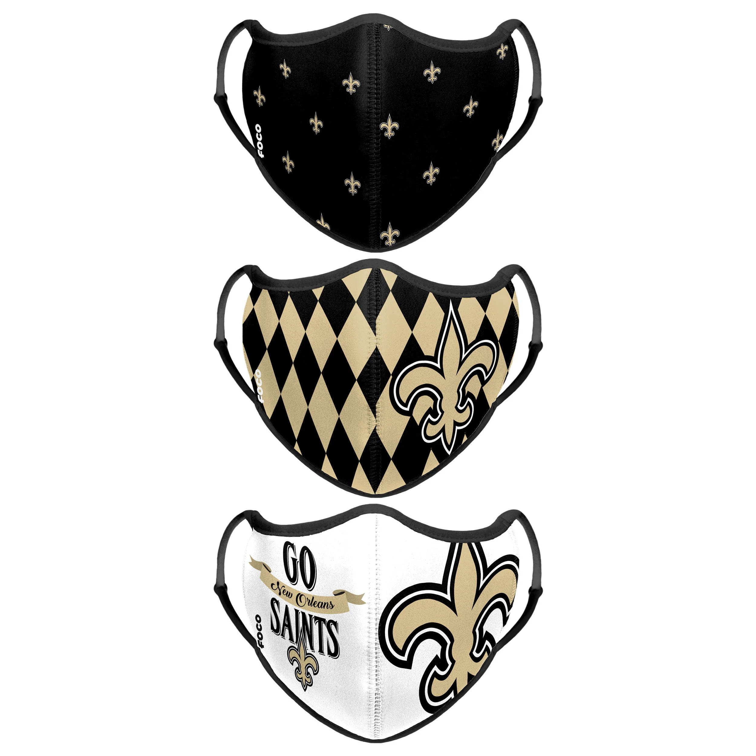 New Orleans Saints NFL Thematic Sport 3 Pack Face Cover
