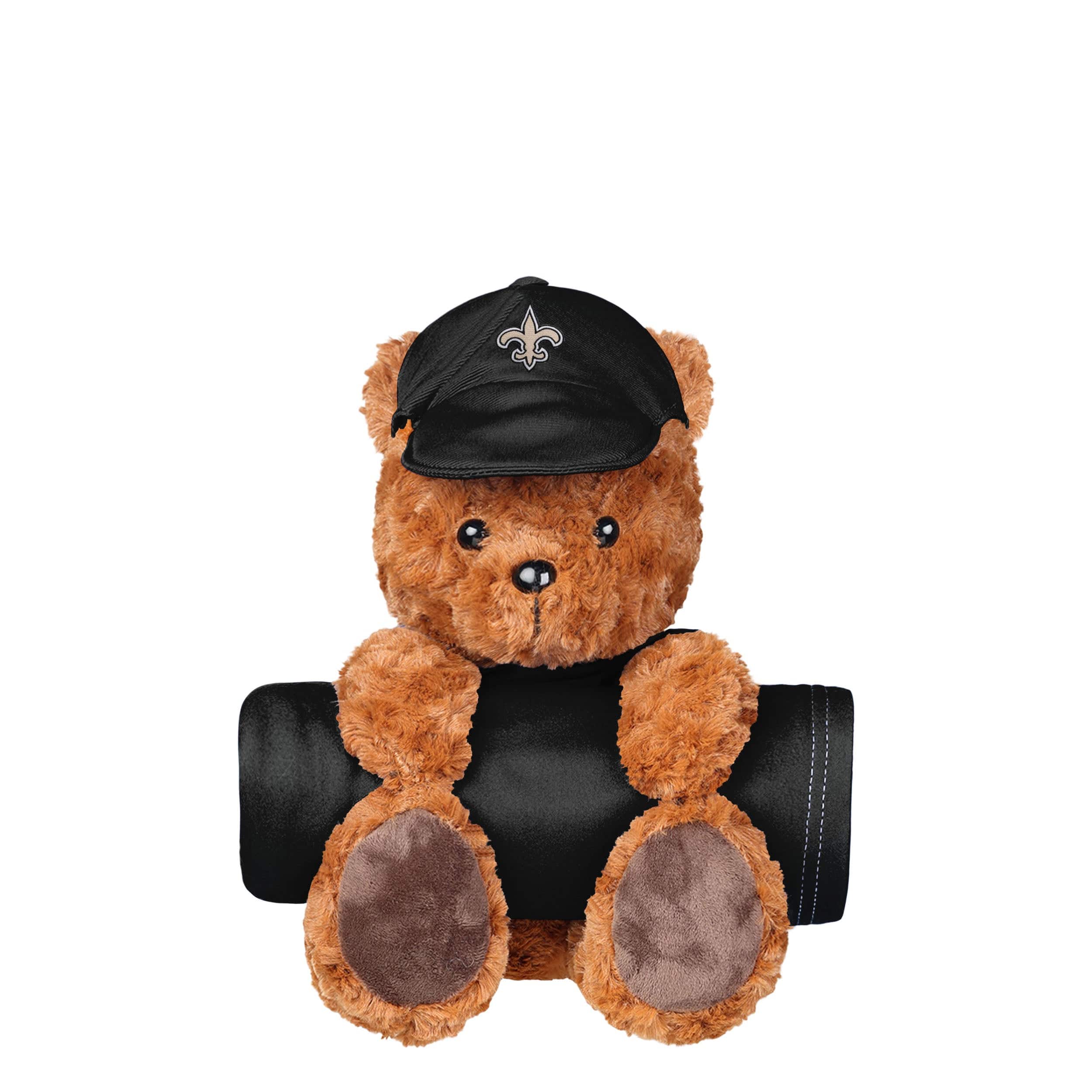 New Orleans Saints NFL Throw Blanket With Plush Bear
