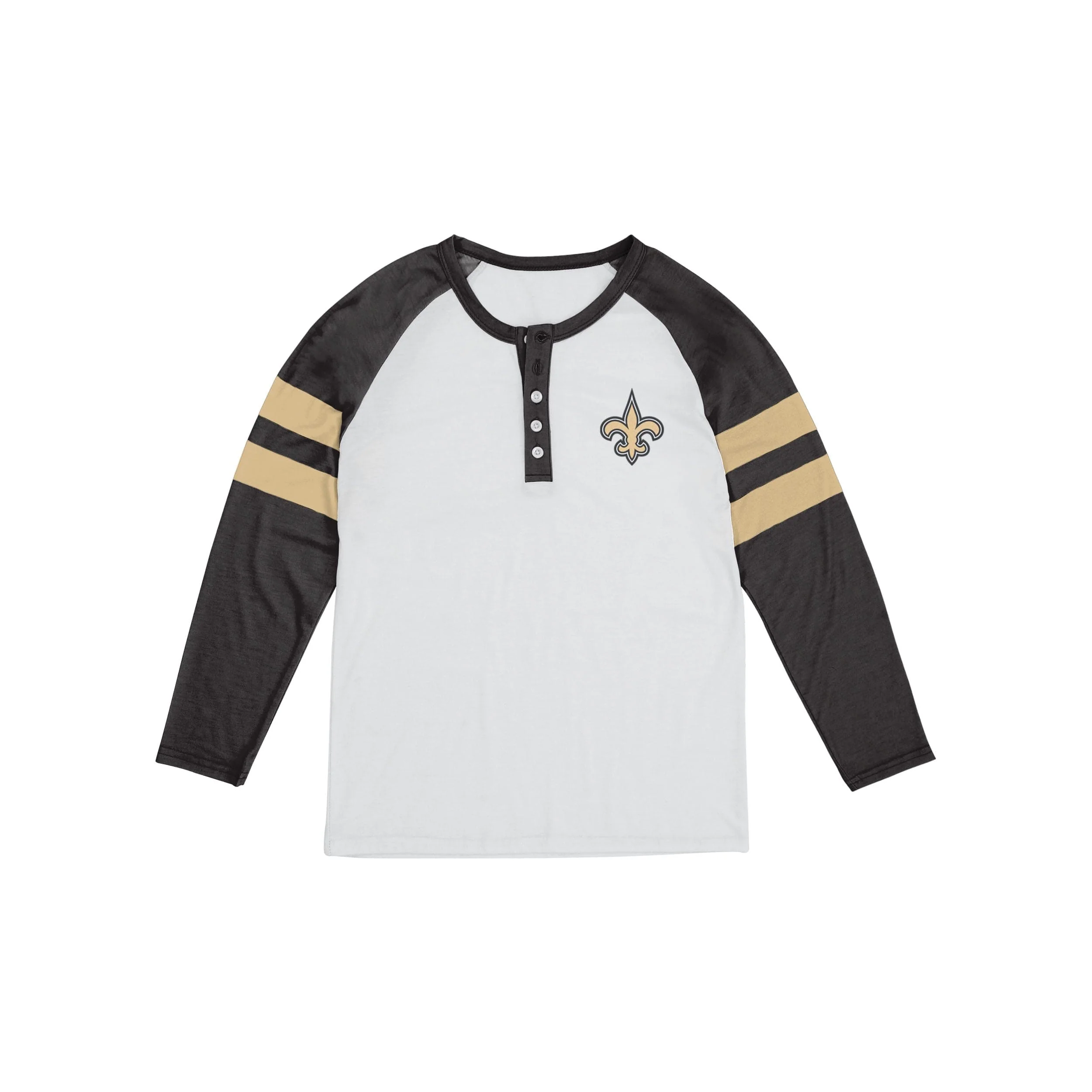 New Orleans Saints NFL Womens Big Logo Long Sleeve Henley - Image 3