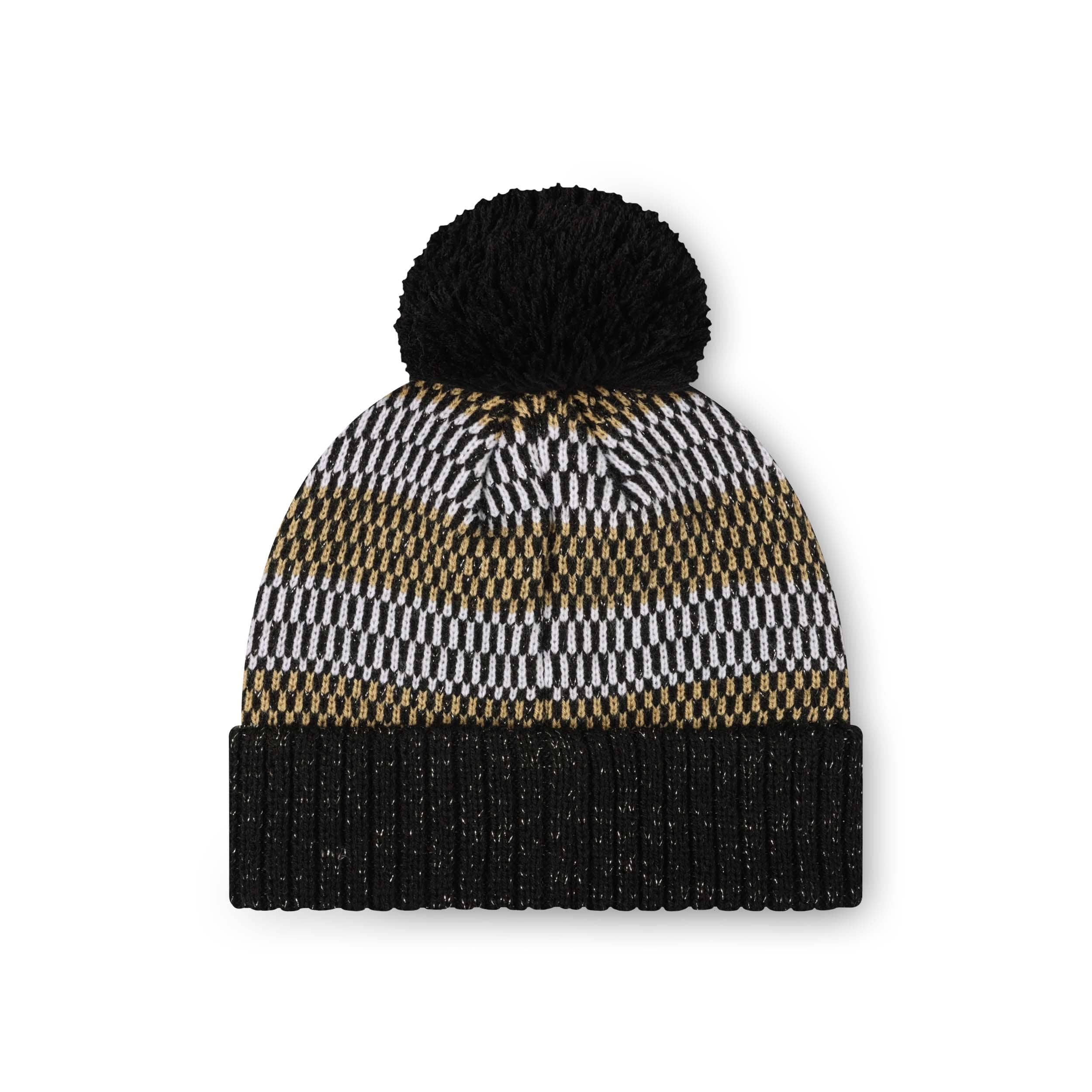 New Orleans Saints NFL Womens Cozy Knit Metallic Thread Pom Beanie - Image 2
