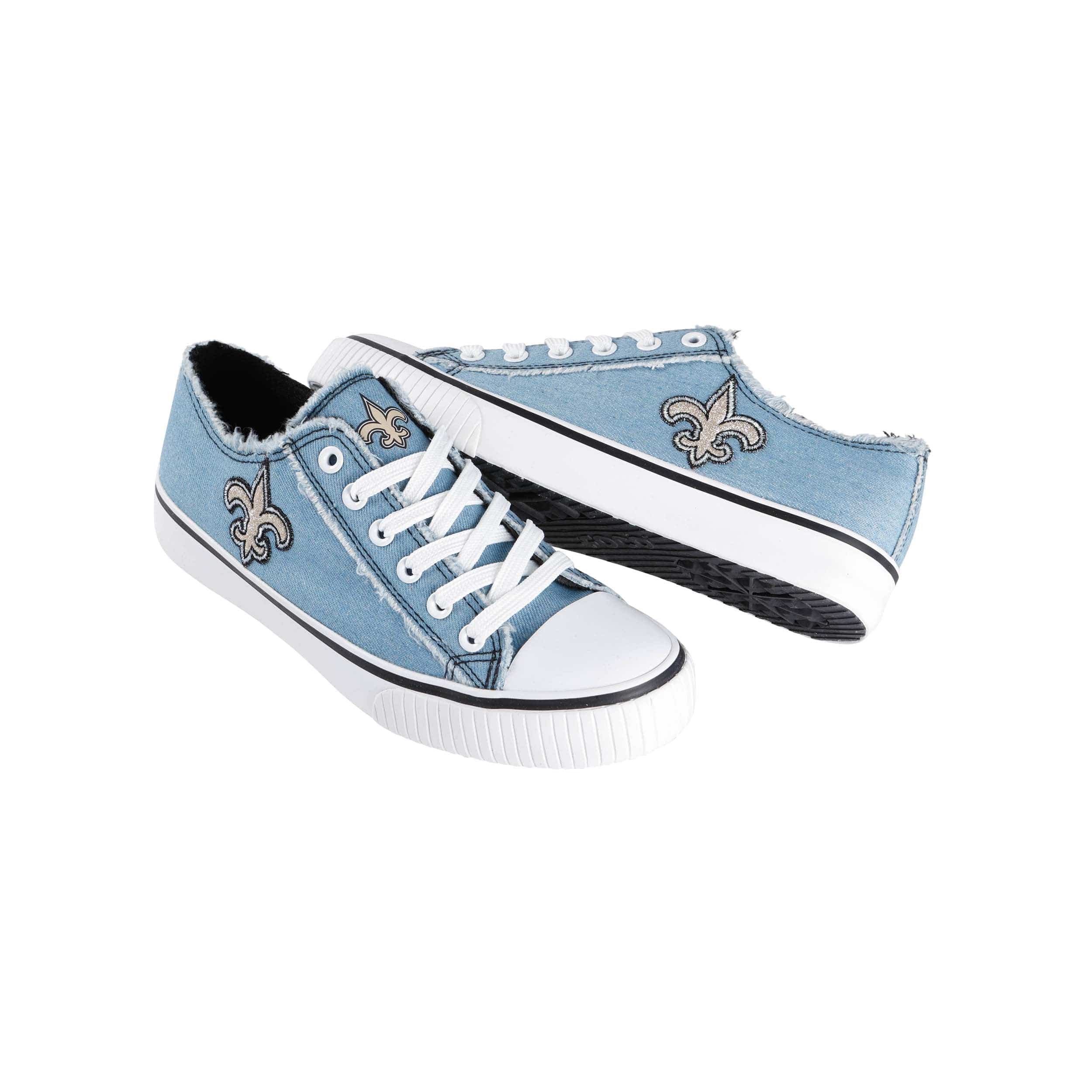 New Orleans Saints NFL Womens Denim Low Top Canvas Shoes - Image 4