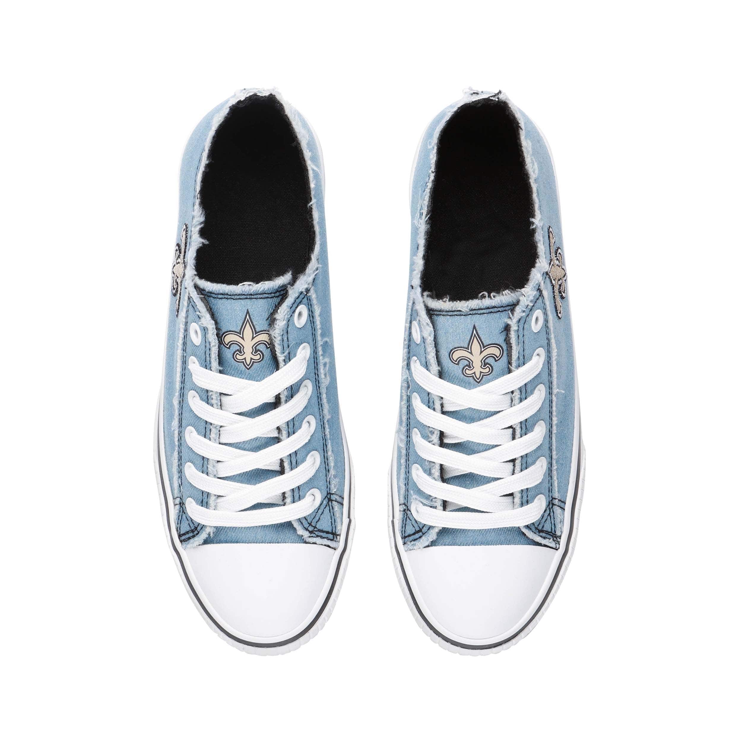 New Orleans Saints NFL Womens Denim Low Top Canvas Shoes - Image 5