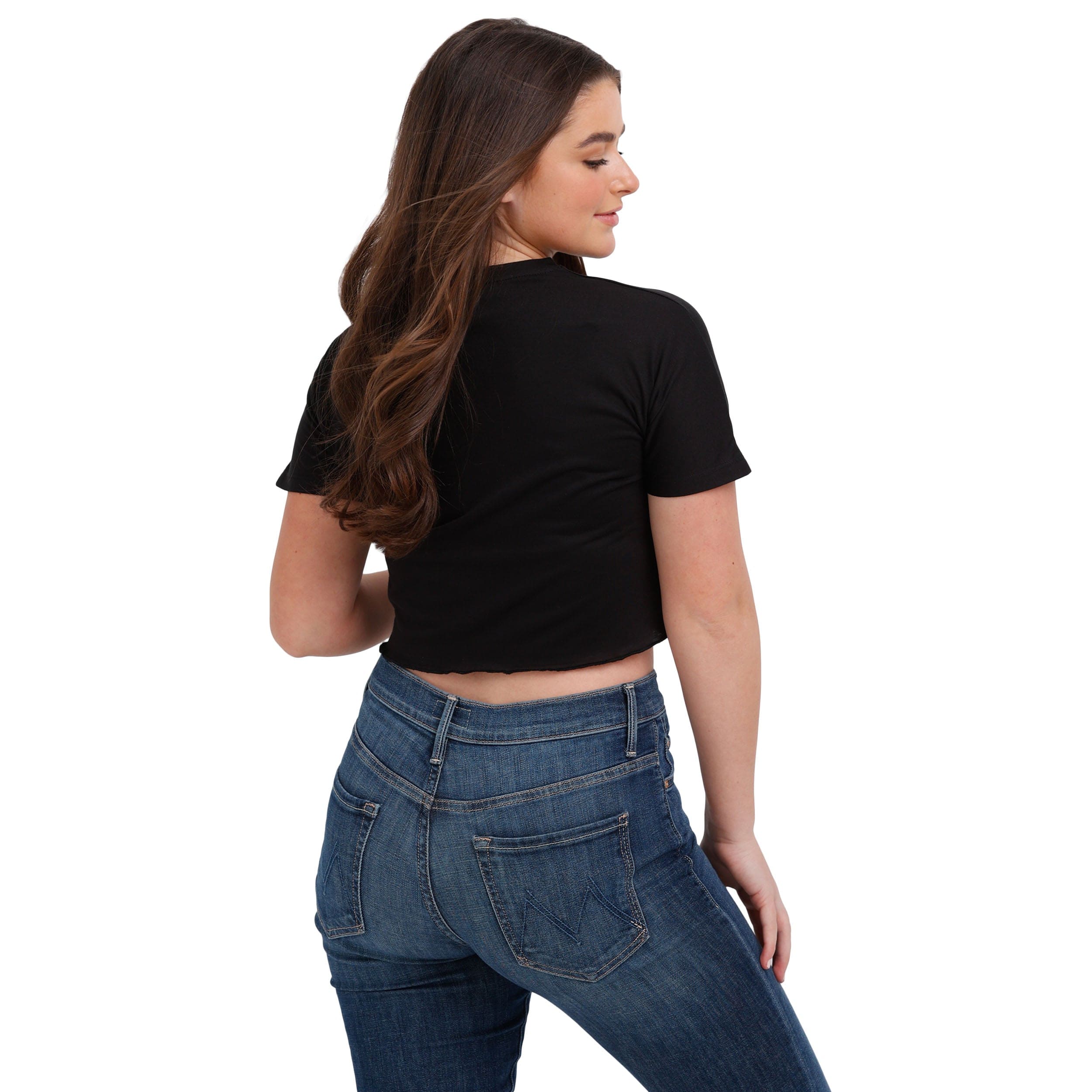 New Orleans Saints NFL Womens Distressed Wordmark Crop Top - Image 2