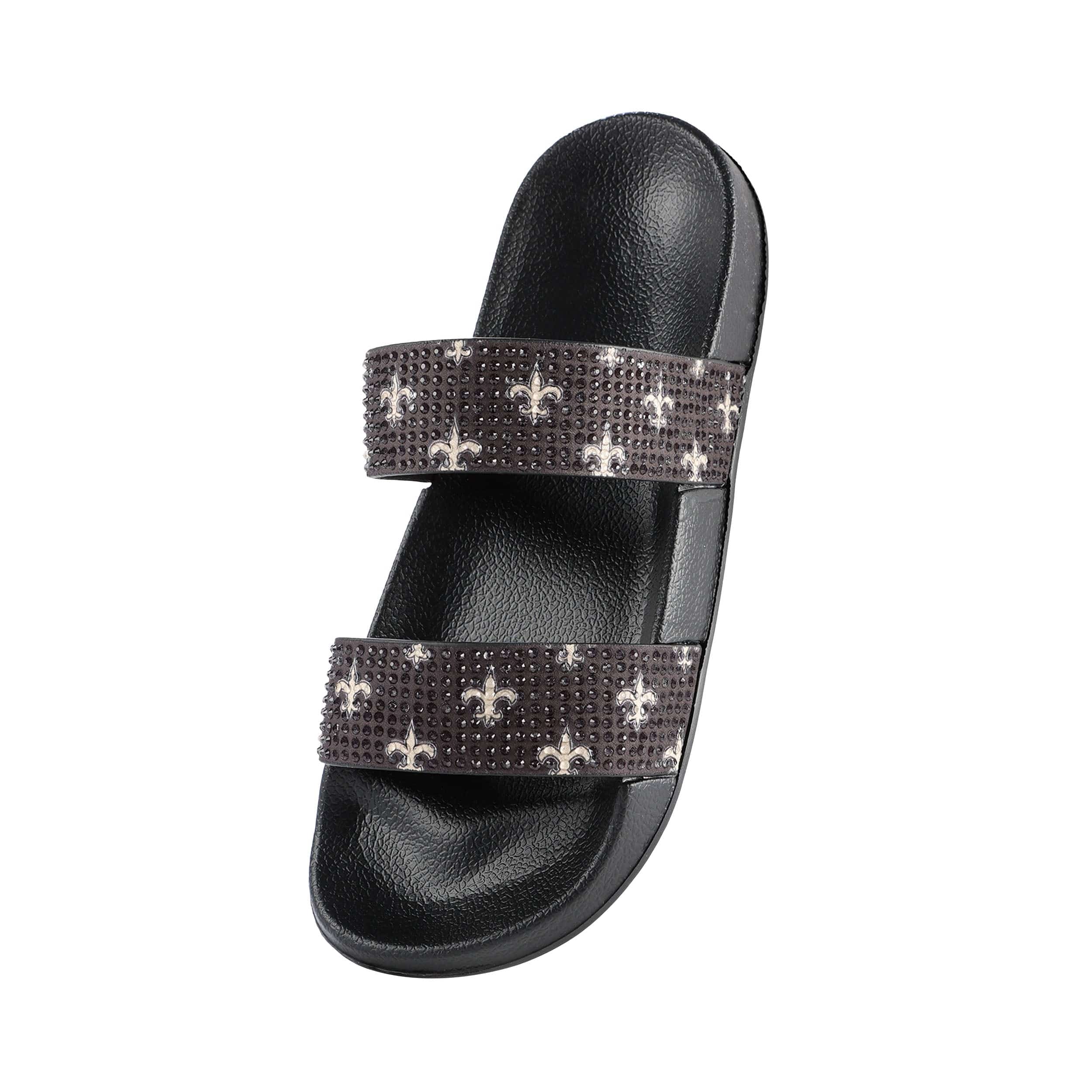 New Orleans Saints NFL Womens Double Strap Shimmer Sandal - Image 3